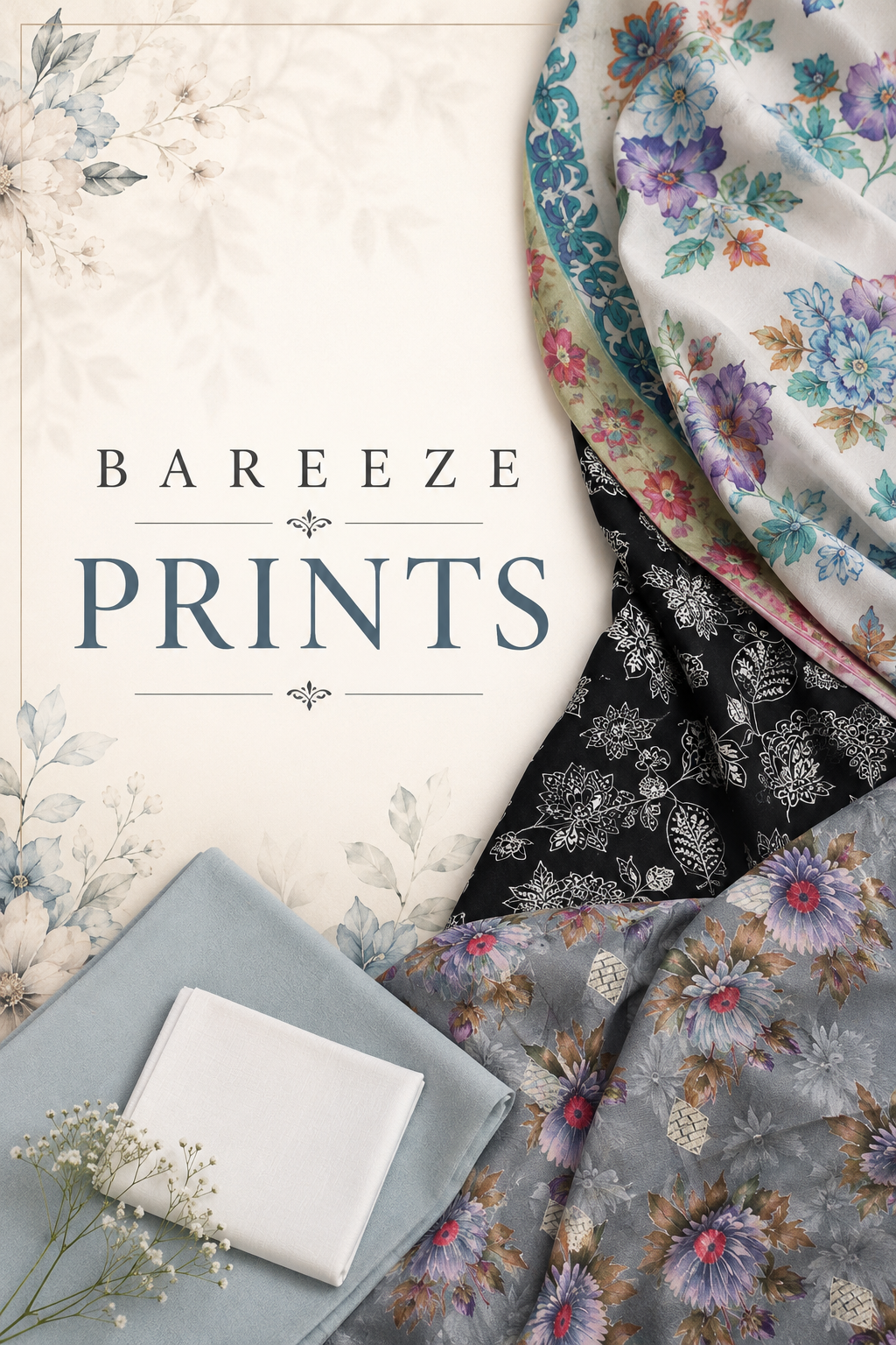 Bareeze lawn 3pc (Printed)