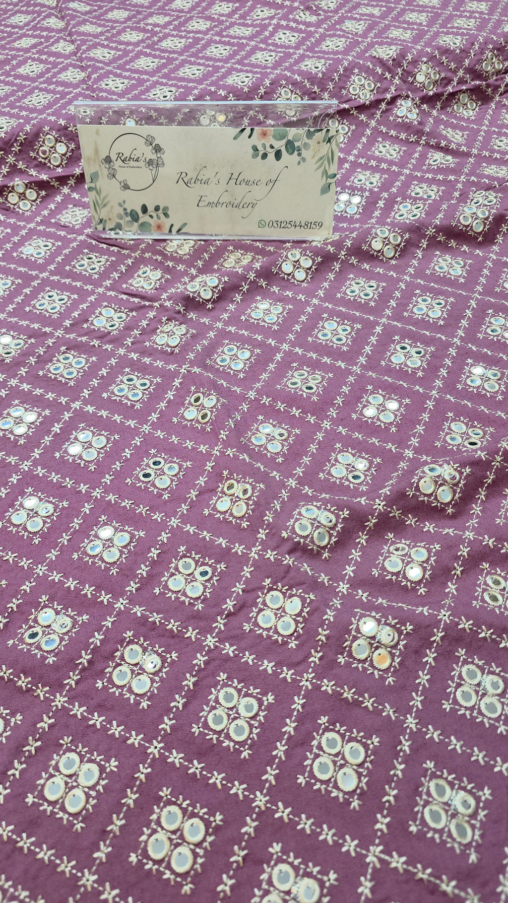 Kerandi 3pc allover embroidered with chiffon duppatta