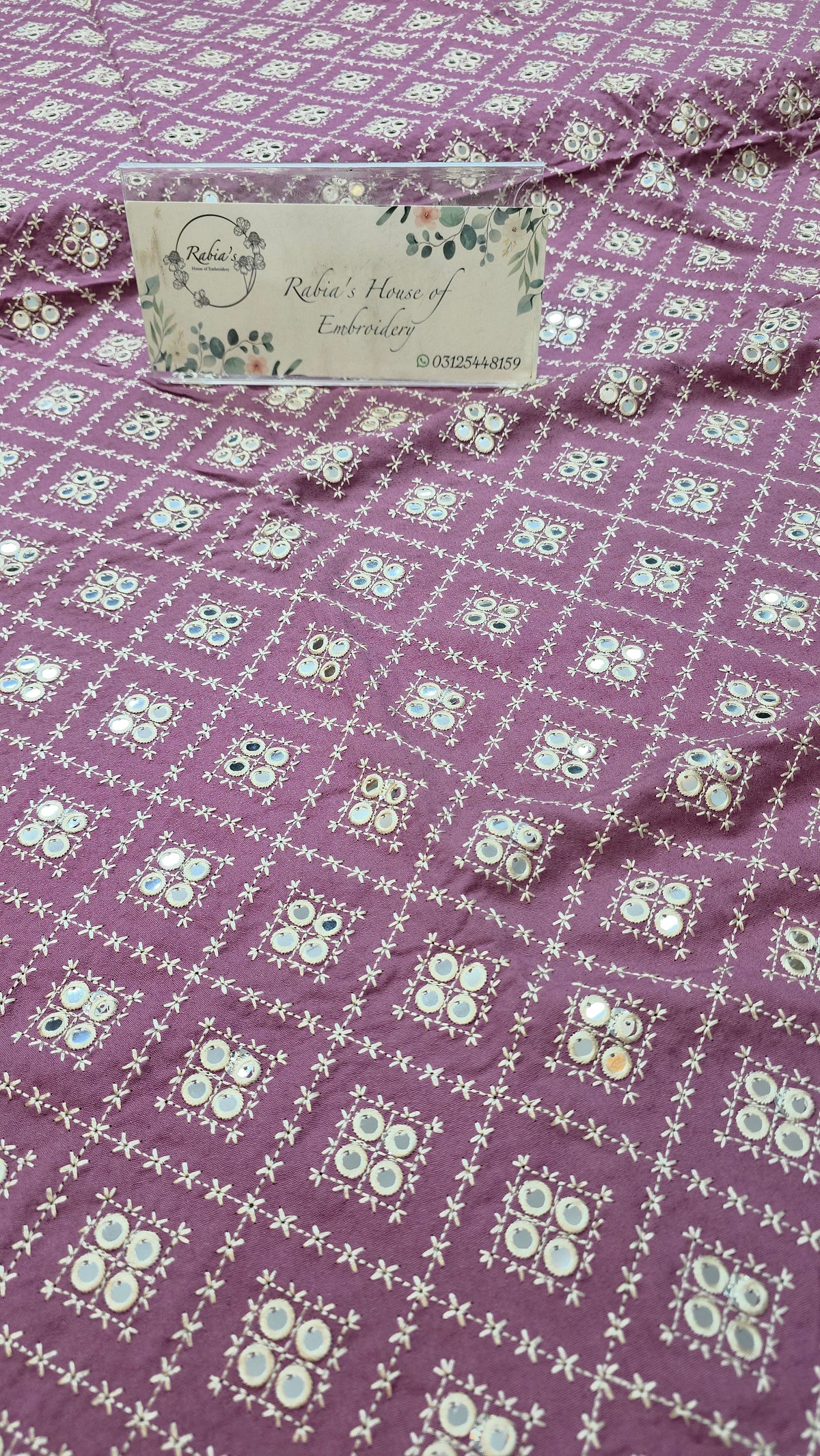 Kerandi 3pc allover embroidered with chiffon duppatta