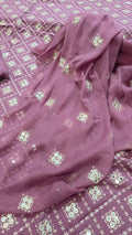 Kerandi 3pc allover embroidered with chiffon duppatta