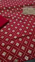Kerandi 3pc allover embroidered with chiffon duppatta