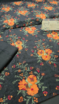 Winter kerandi allover embroidered with chiffon duppatta