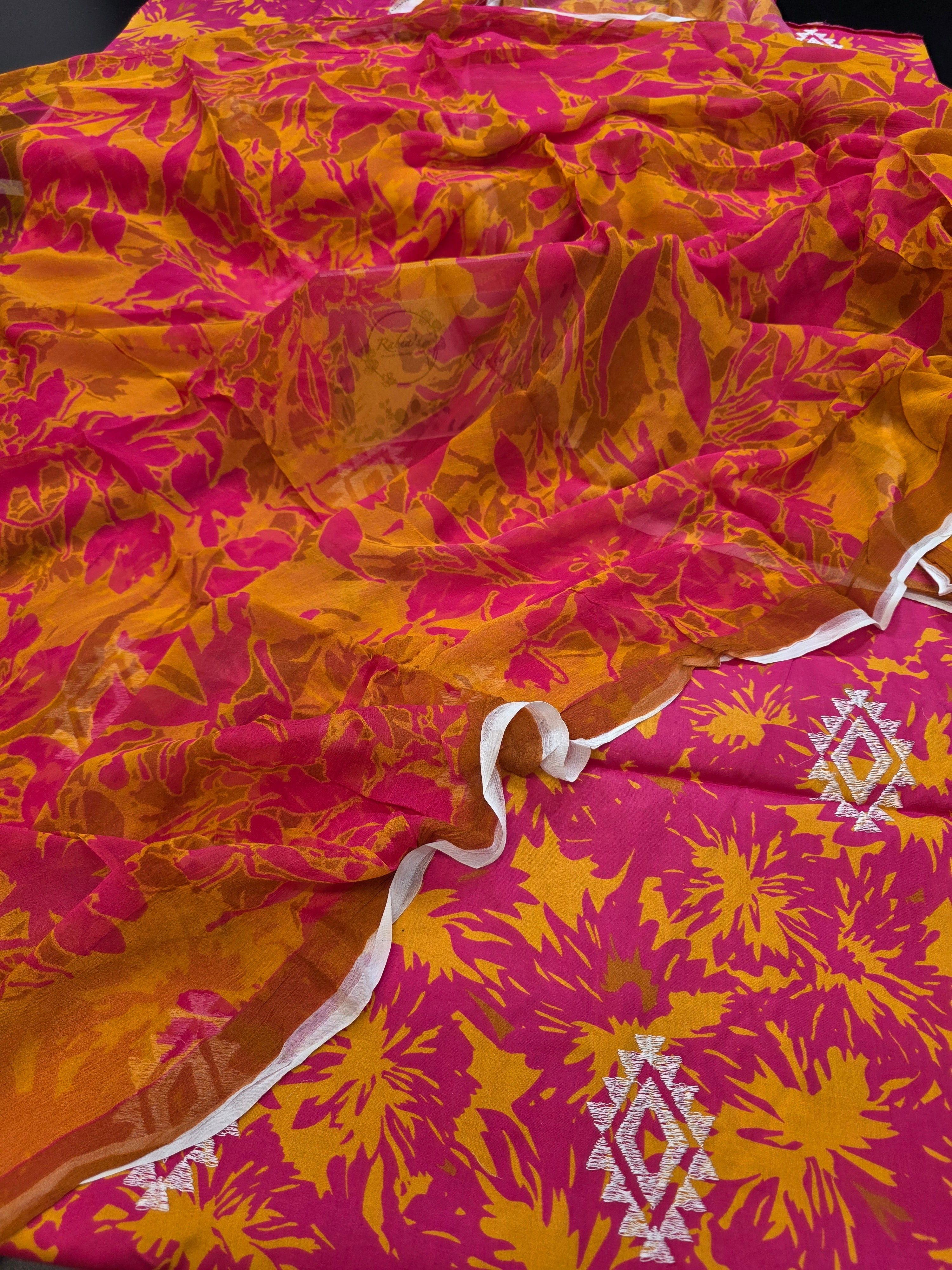 Bareeze lawn 3pc printed plus embroidery