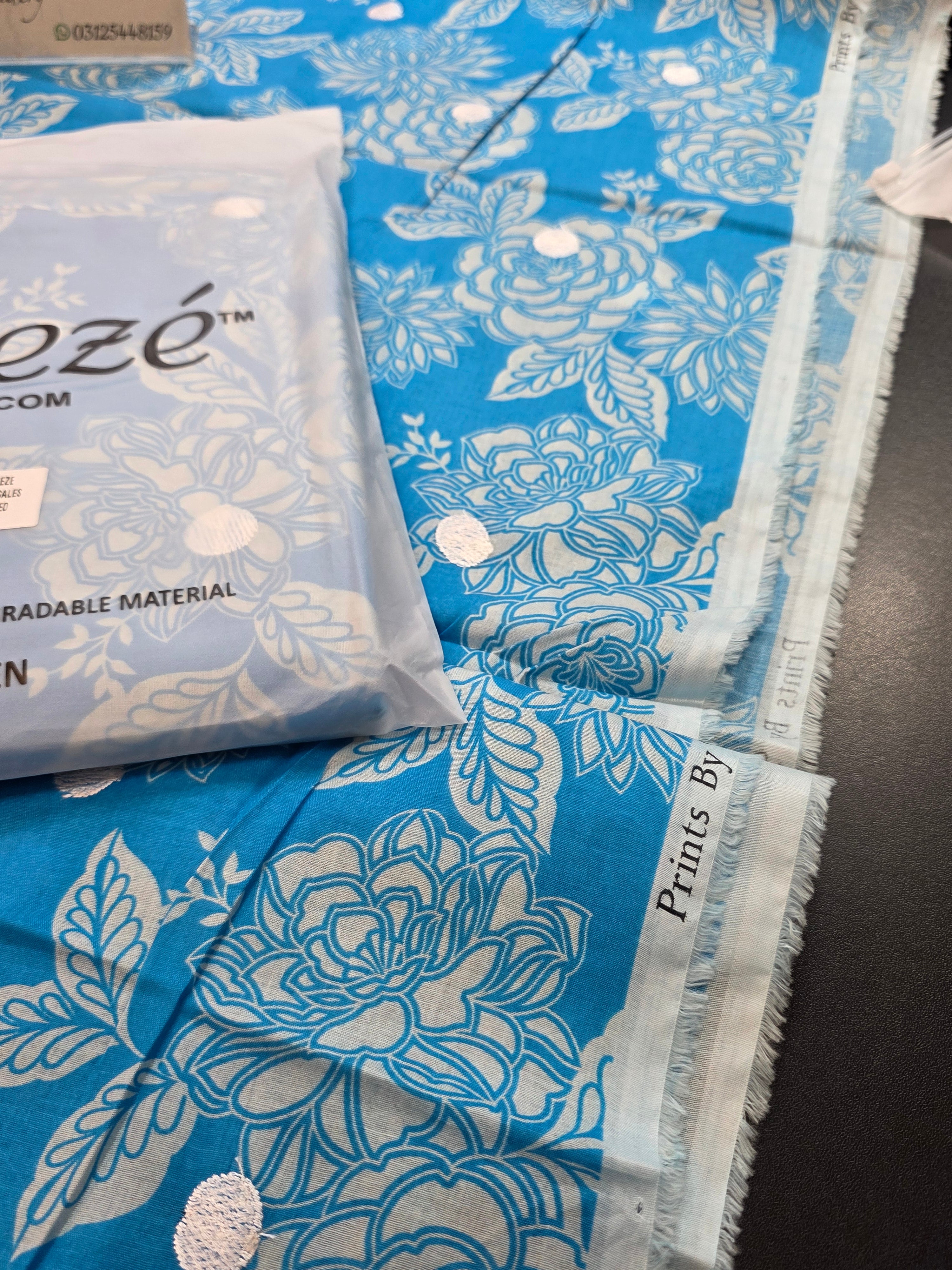 Bareeze lawn 3pc printed plus embroidery