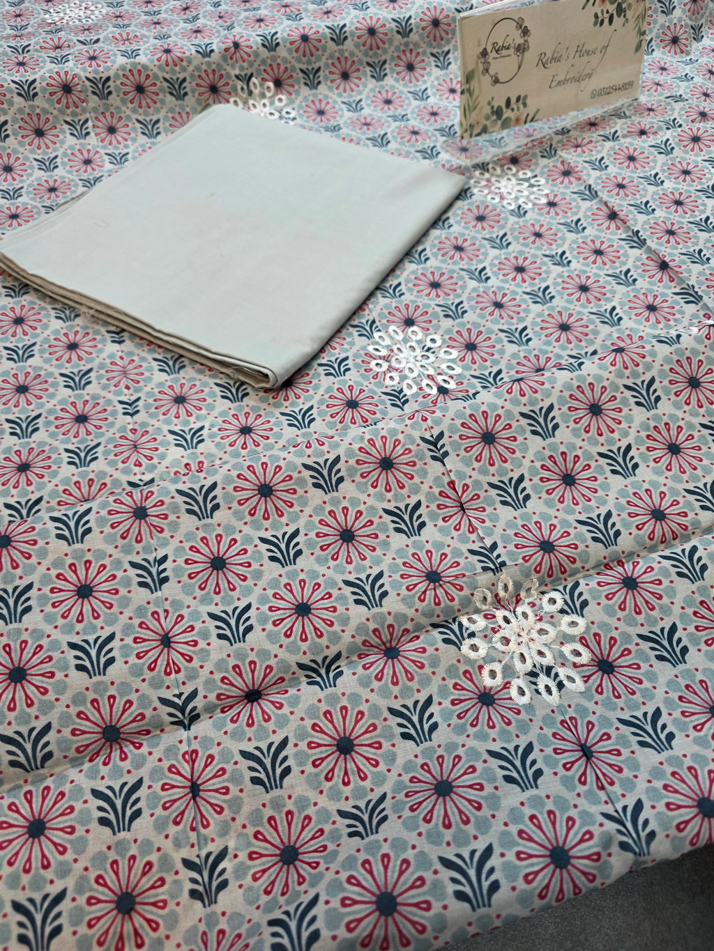 Bareeze lawn 3pc printed plus embroidery
