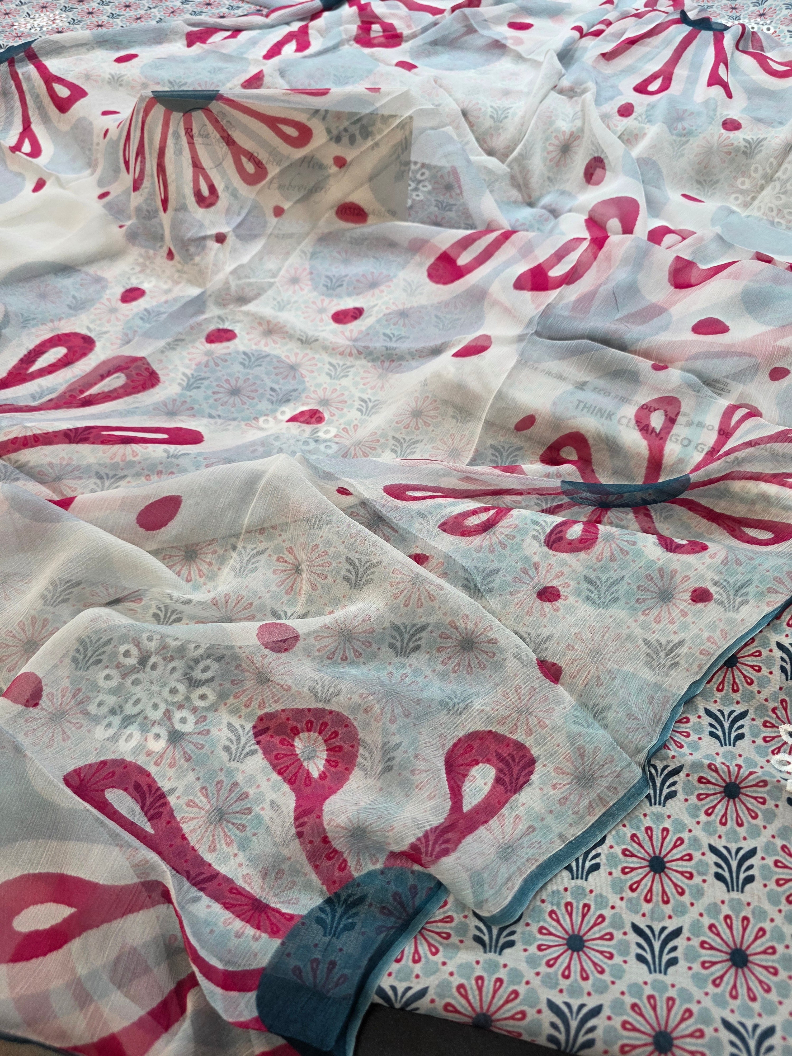 Bareeze lawn 3pc printed plus embroidery