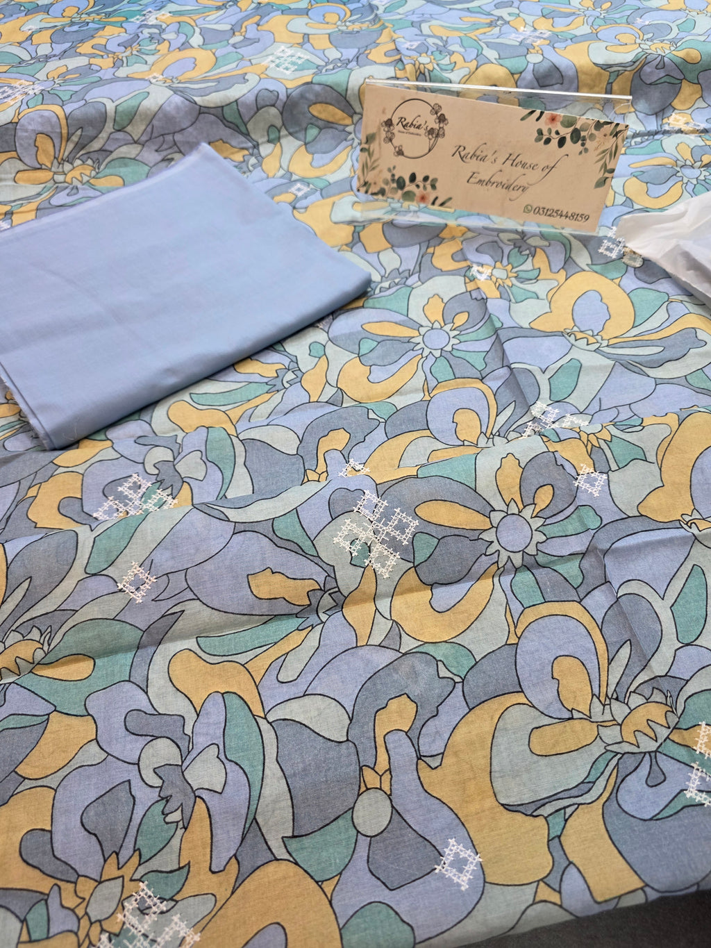 Bareeze lawn 3pc printed plus embroidery