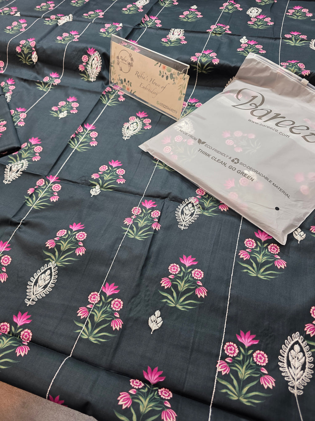 Bareeze lawn 2pc printed plus embroidered