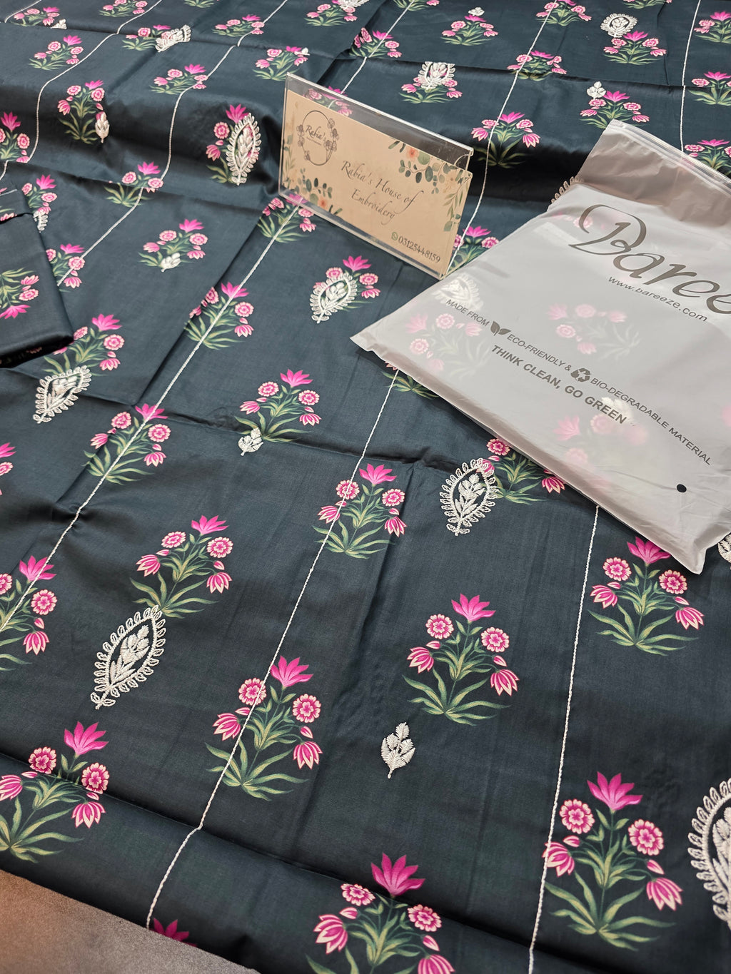 Bareeze lawn 2pc printed plus embroidered