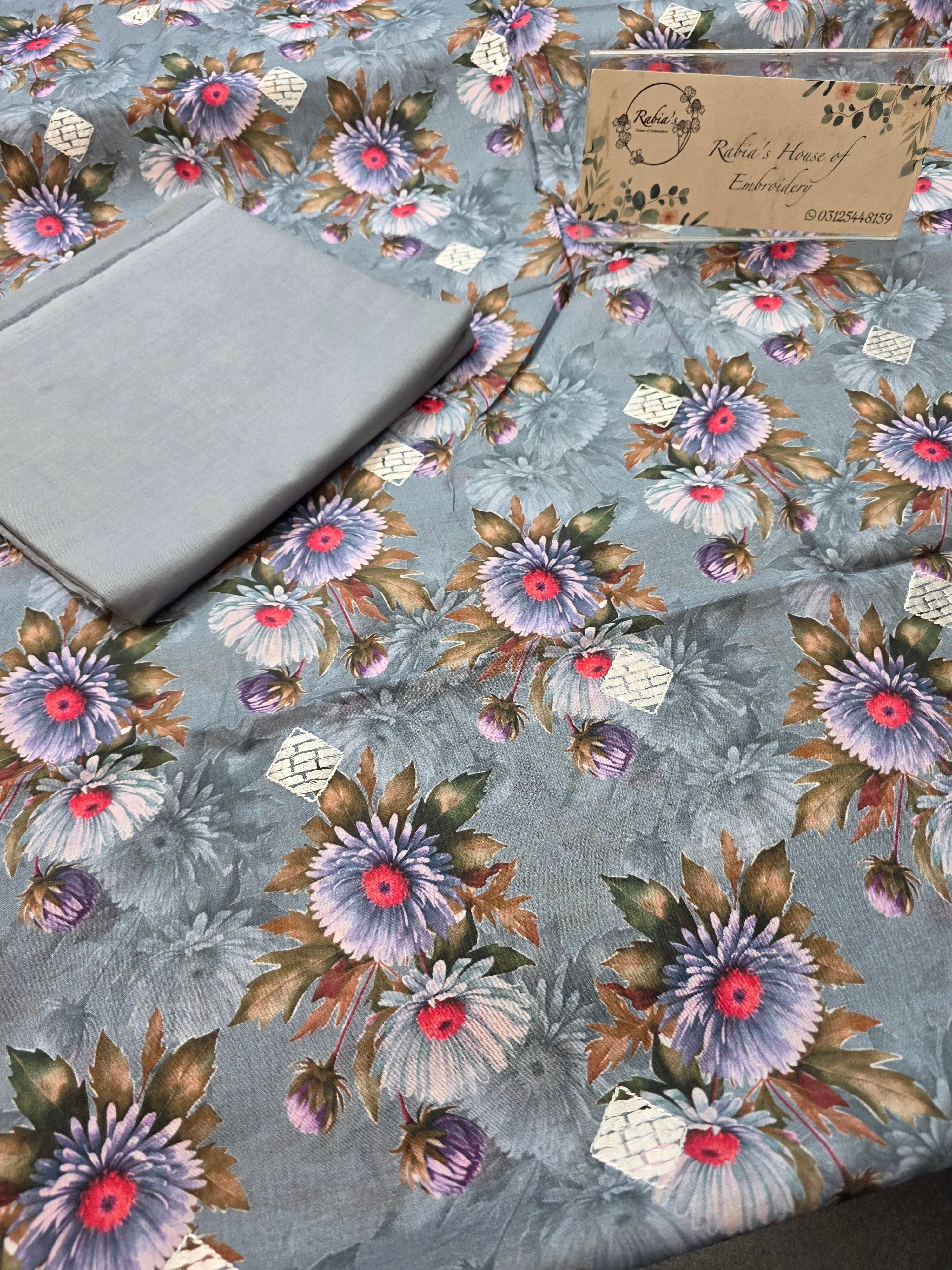 Bareeze lawn 3pc printed plus embroidery