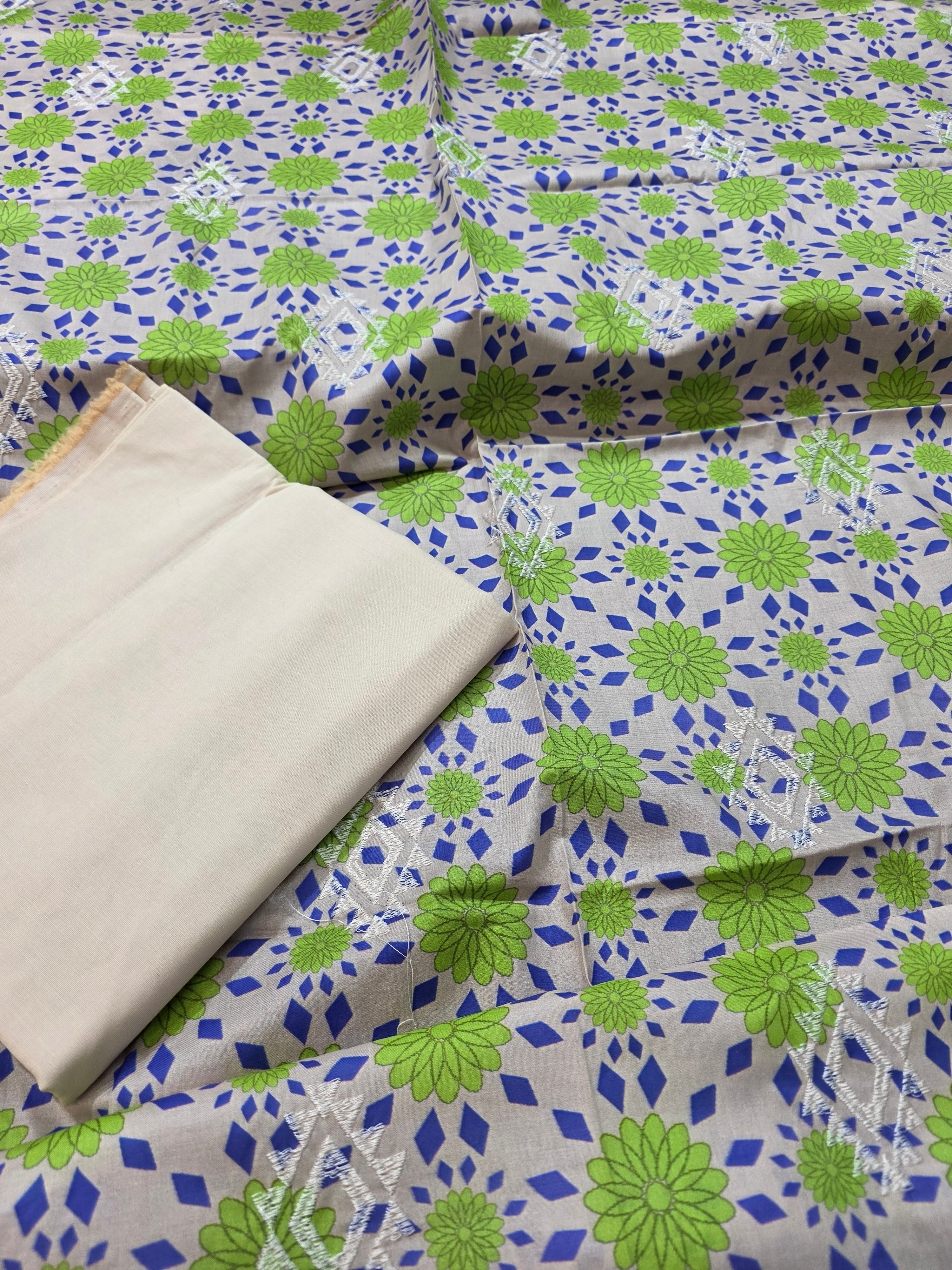 Bareeze lawn 3pc printed plus embroidery