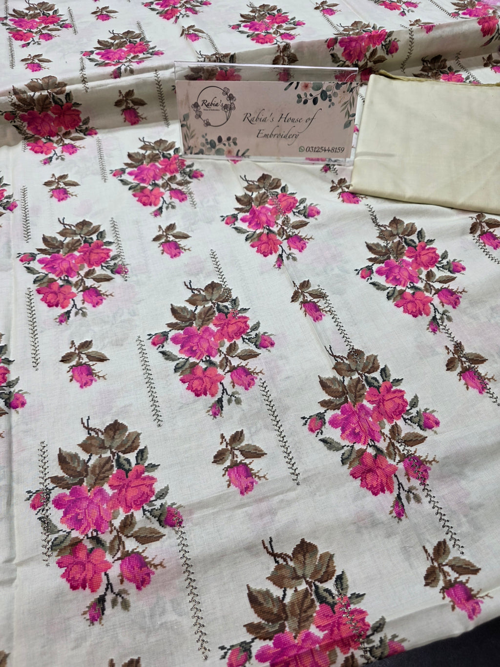 Bareeze lawn 3pc printed plus embroidered