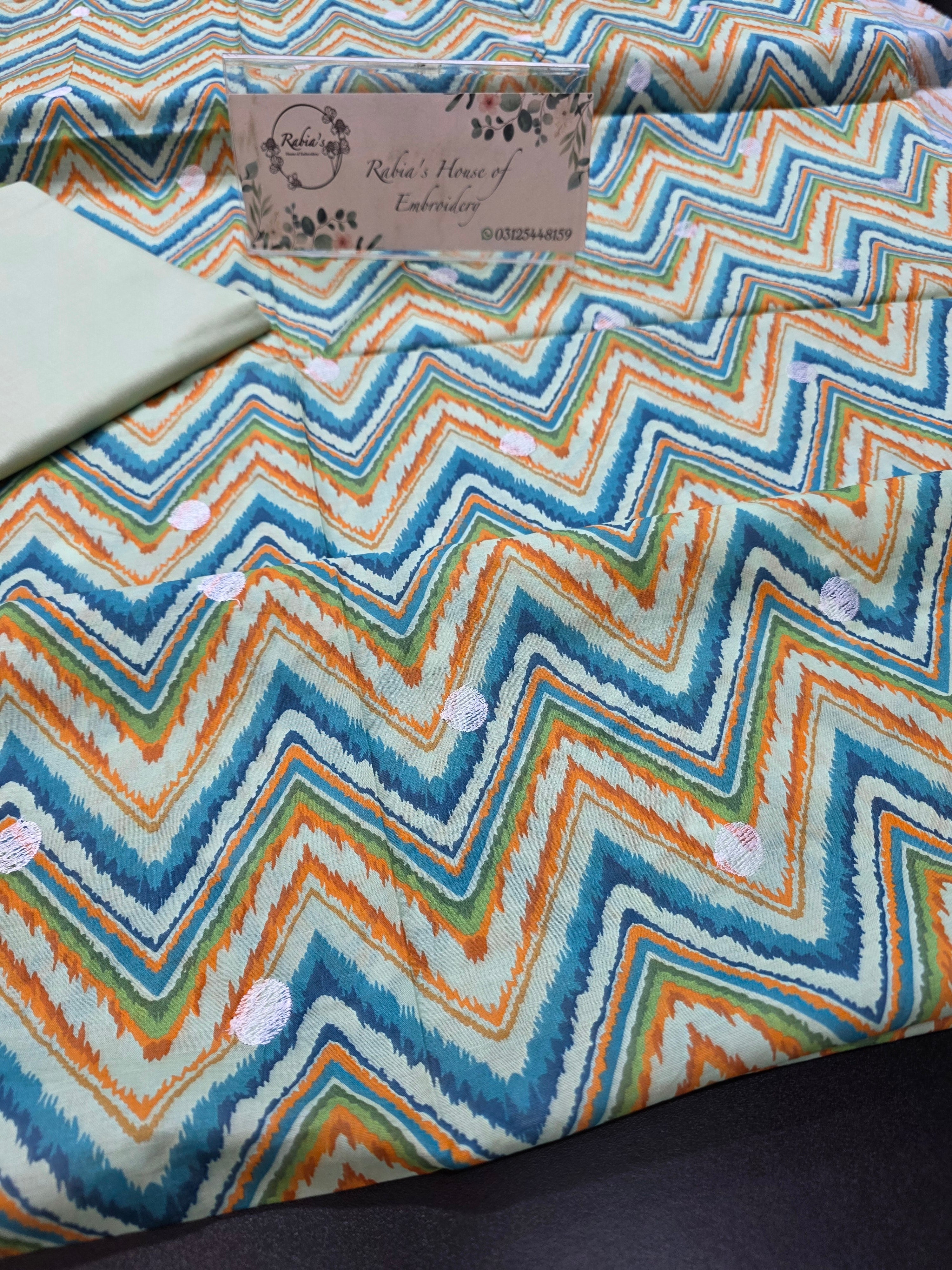Bareeze lawn 3pc printed plus embroidery