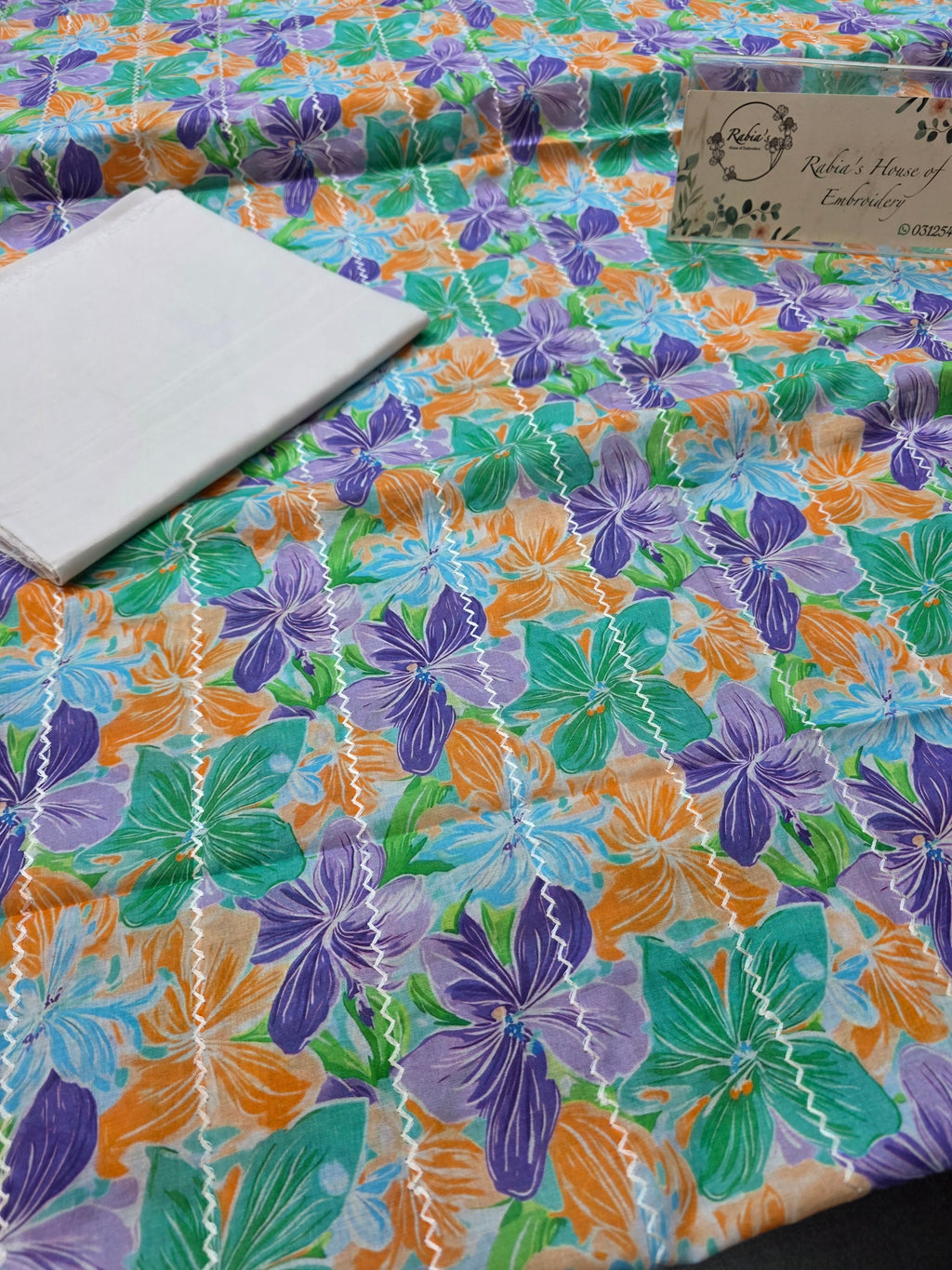 Bareeze lawn 3pc printed plus embroidery