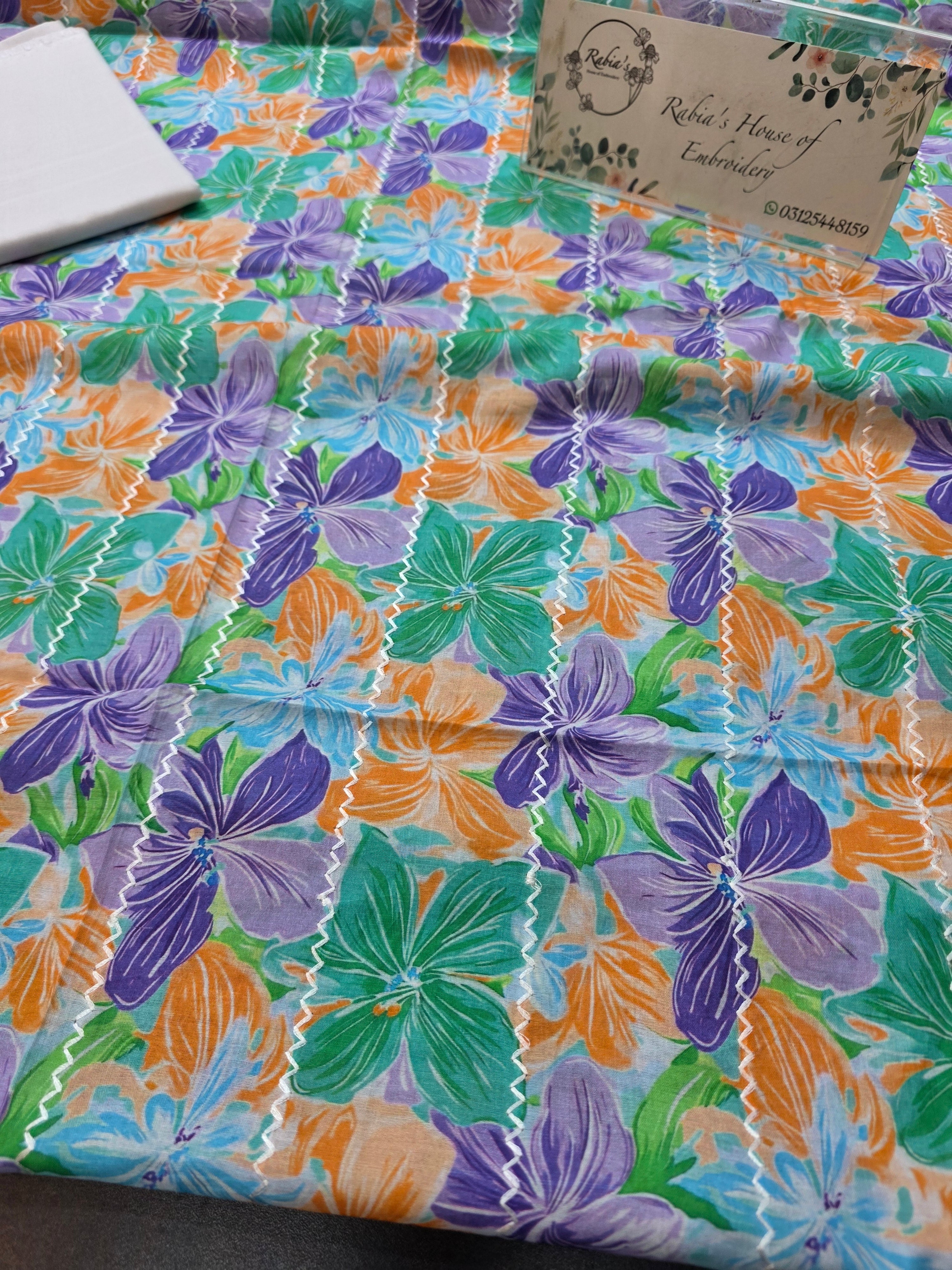 Bareeze lawn 3pc printed plus embroidery