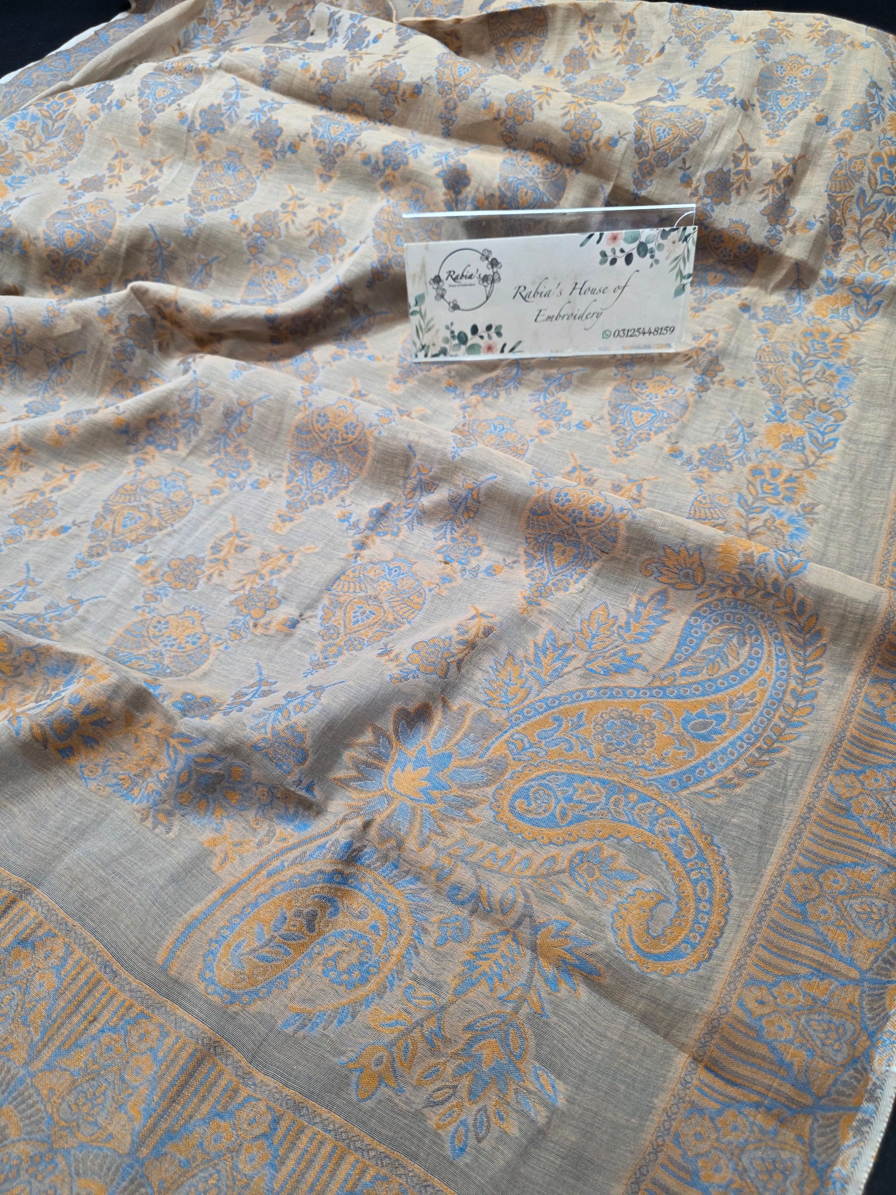Handmade lawn kani shawl