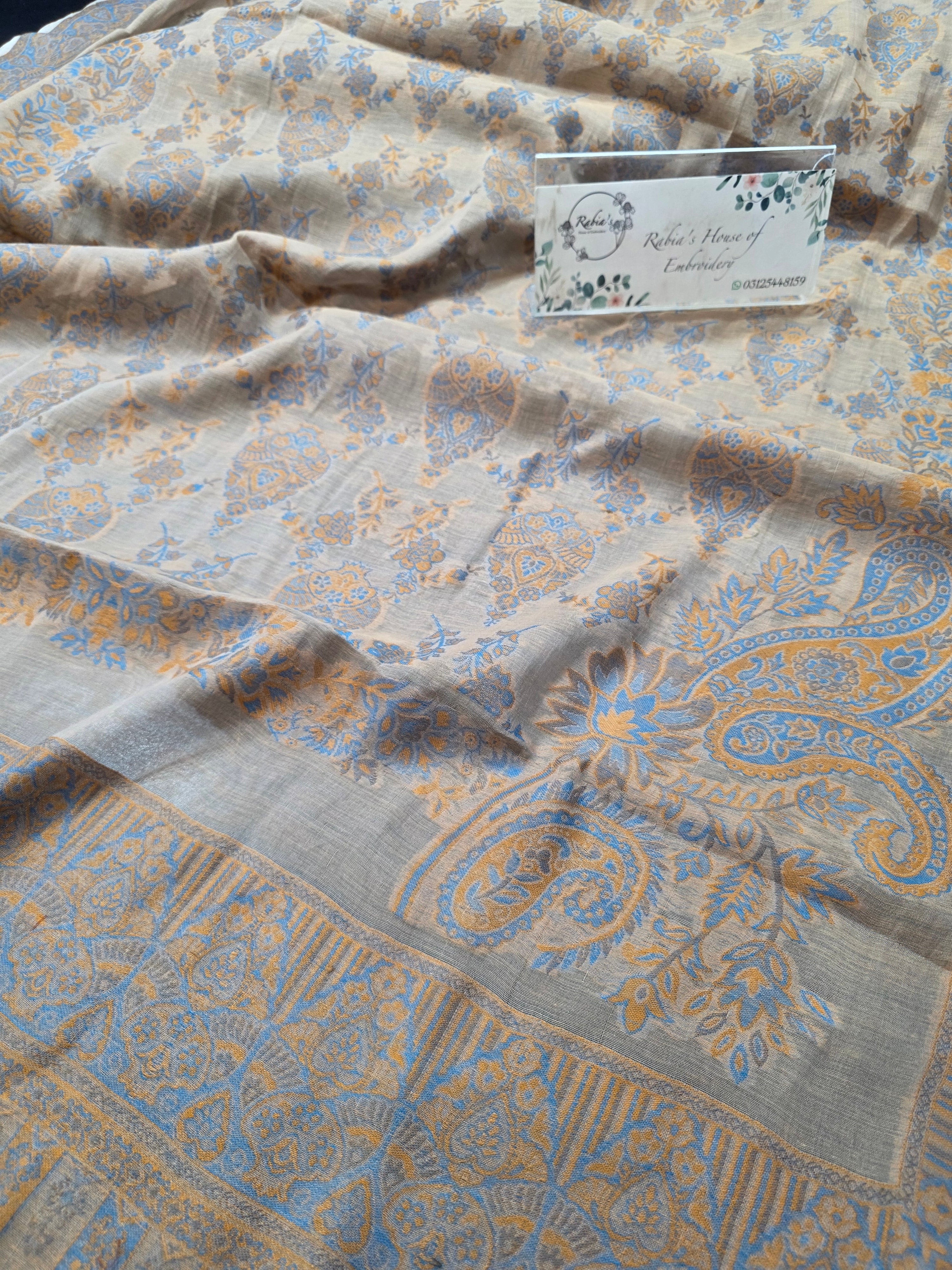 Handmade lawn kani shawl