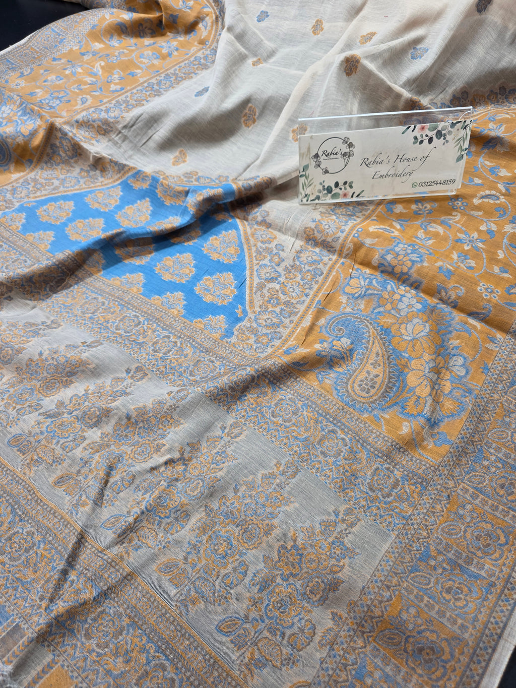 Handmade lawn kani shawl