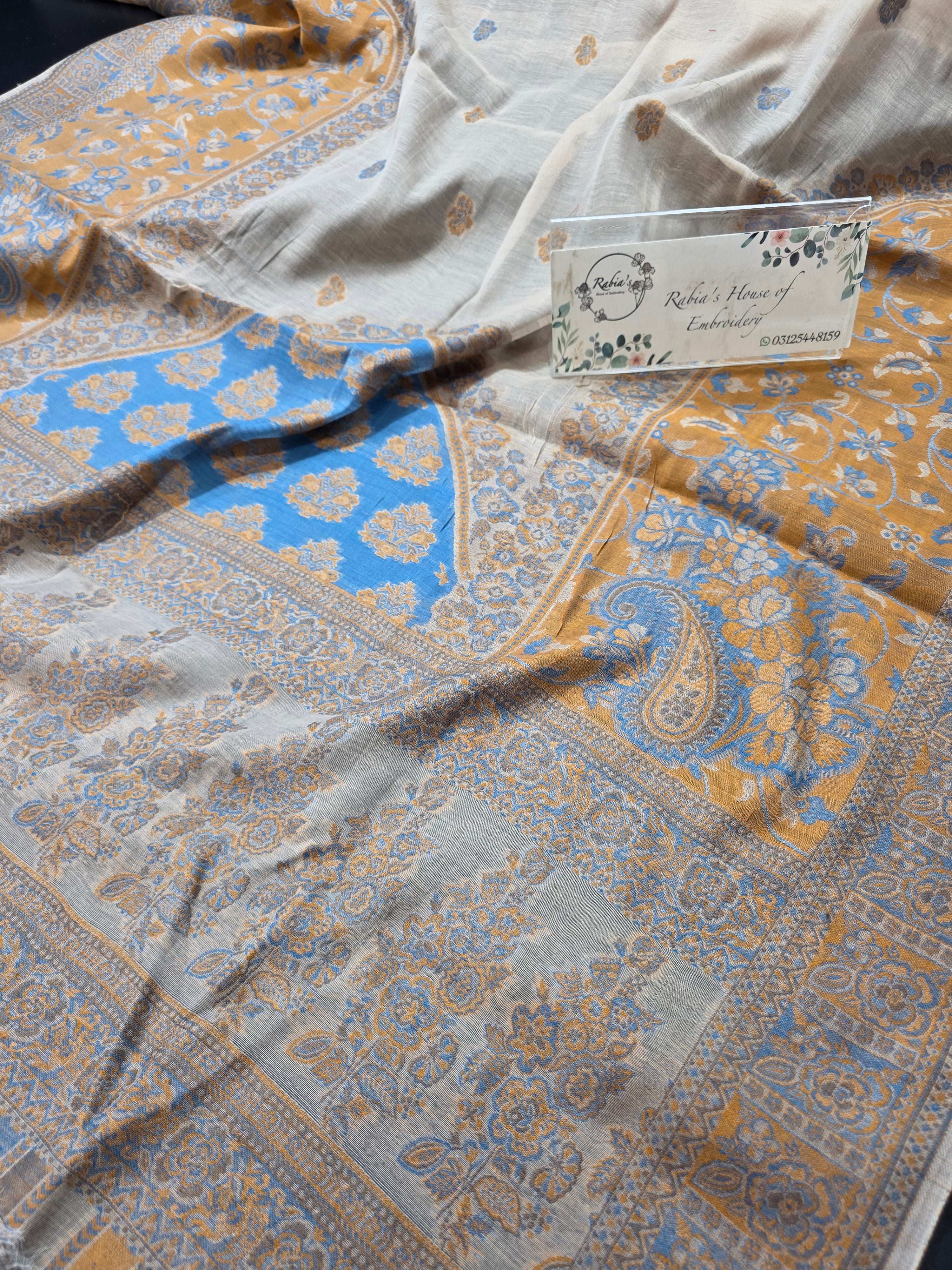 Handmade lawn kani shawl
