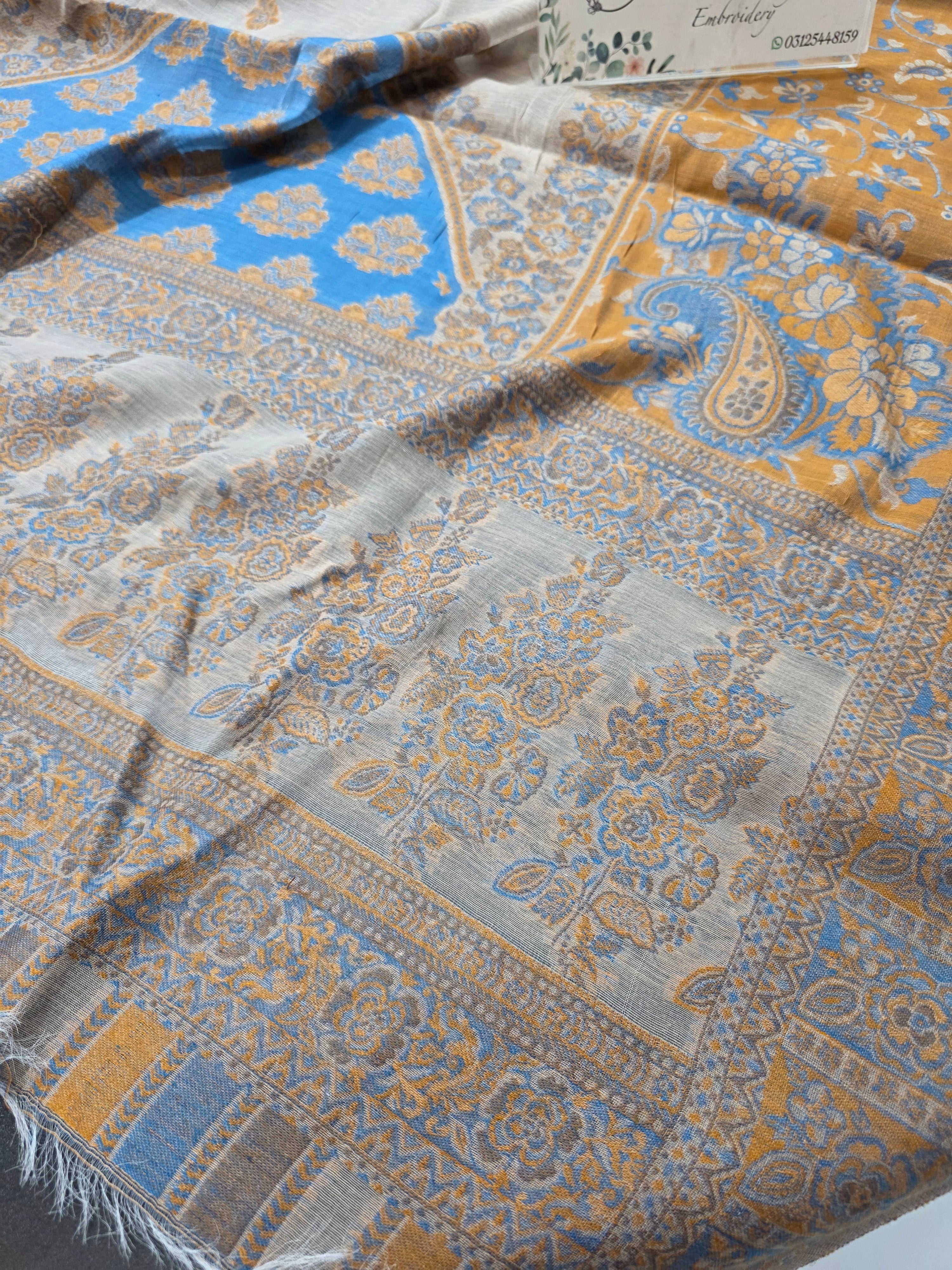 Handmade lawn kani shawl