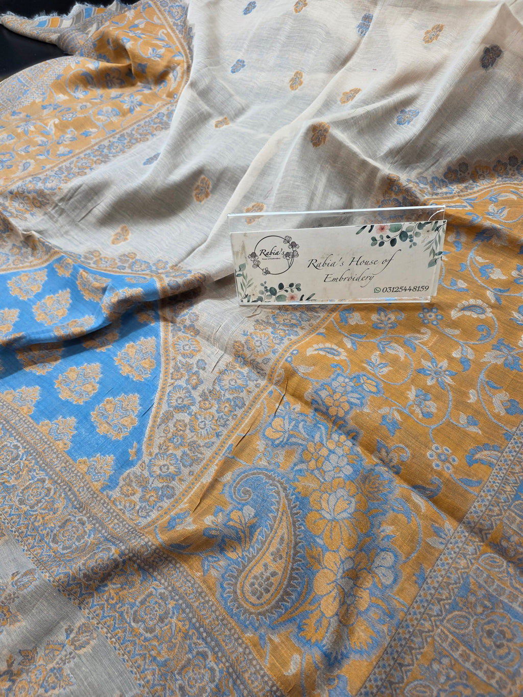 Handmade lawn kani shawl