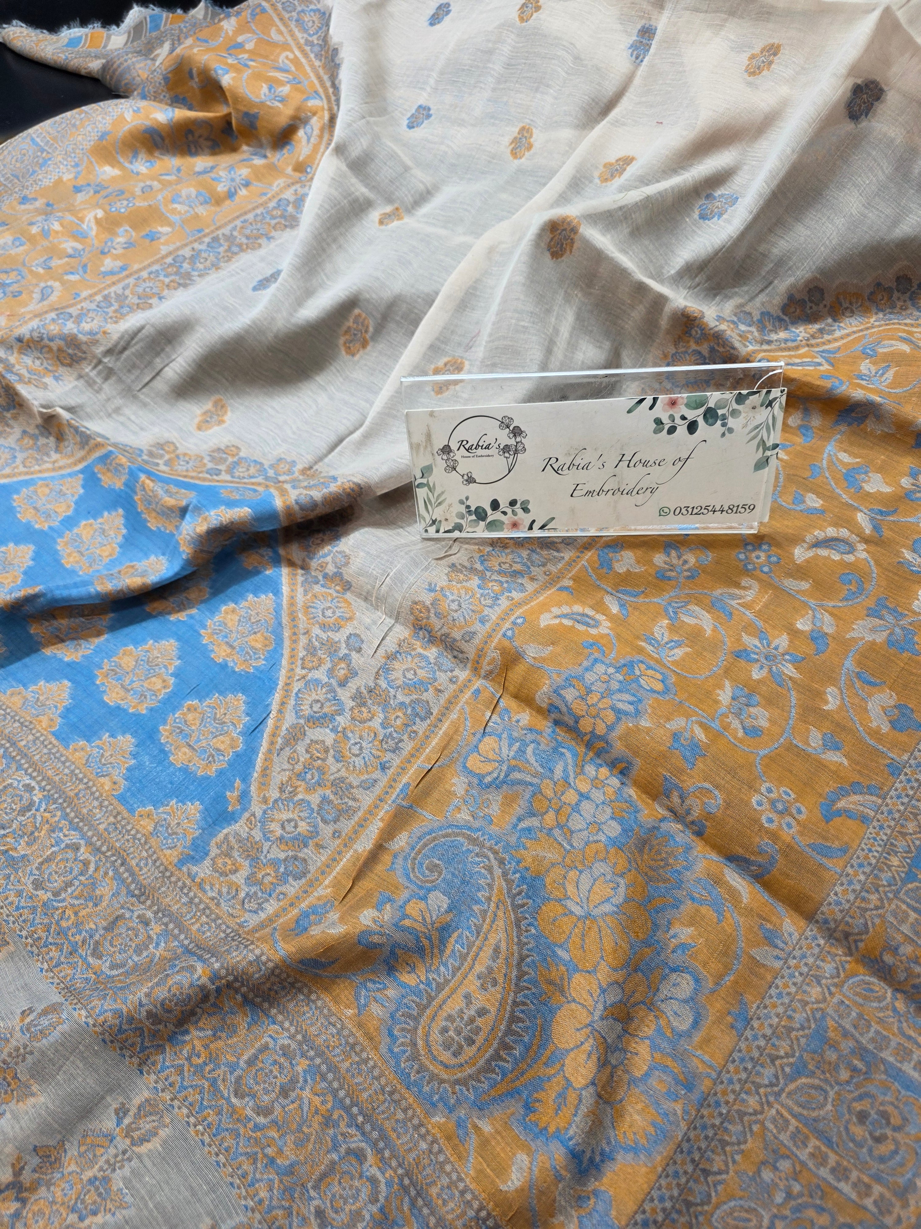 Handmade lawn kani shawl