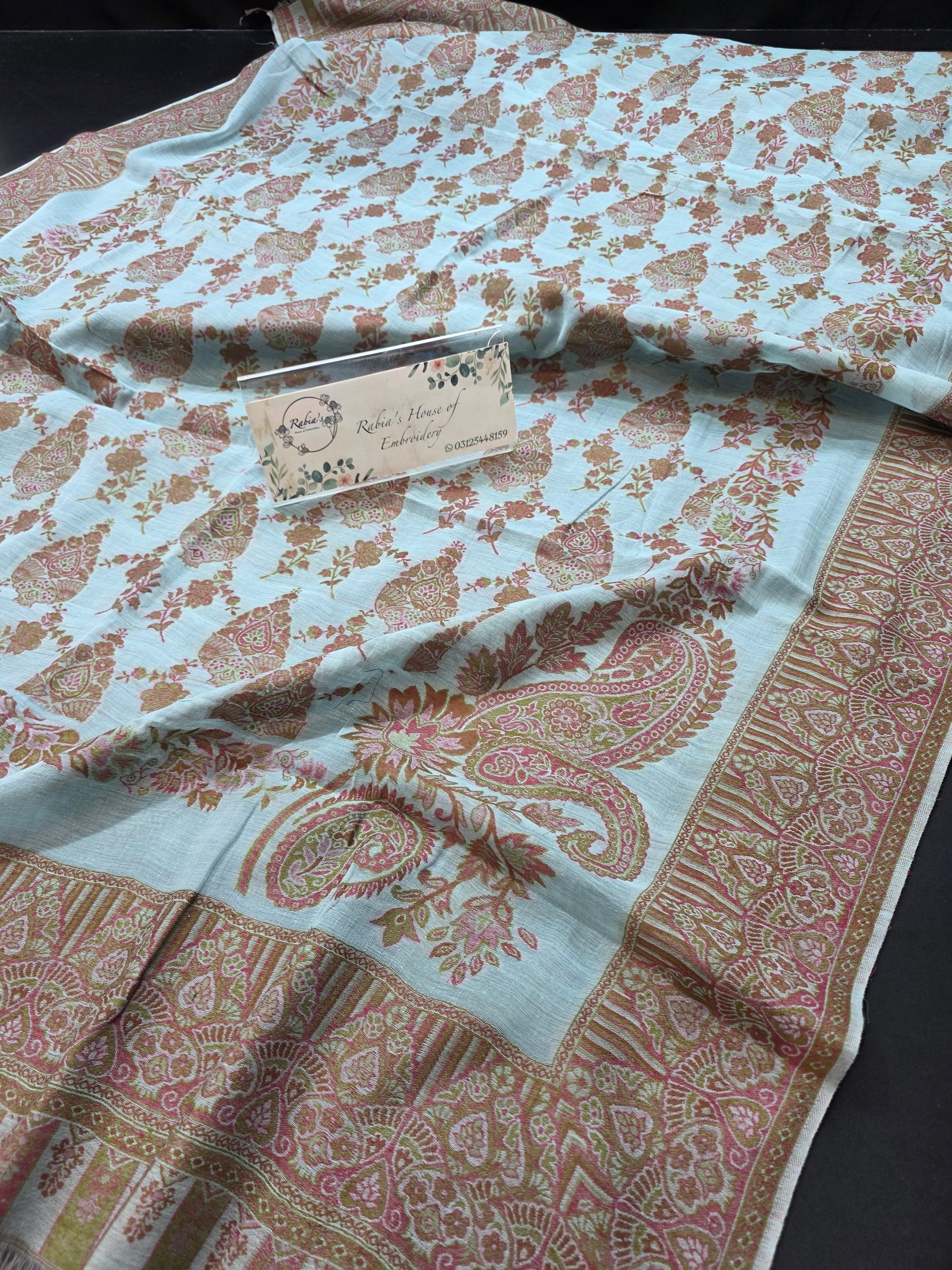 Handmade lawn kani shawl