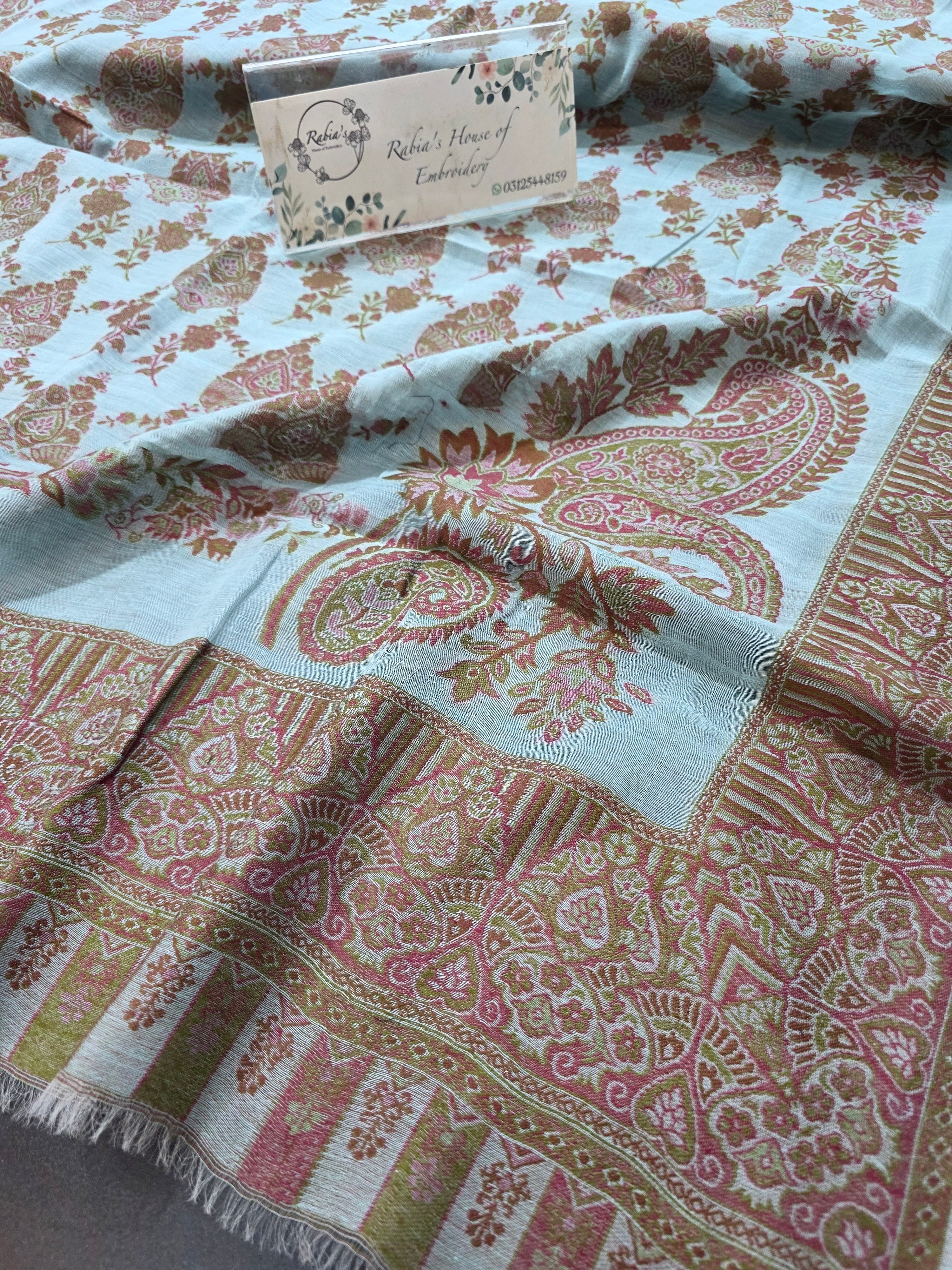 Handmade lawn kani shawl