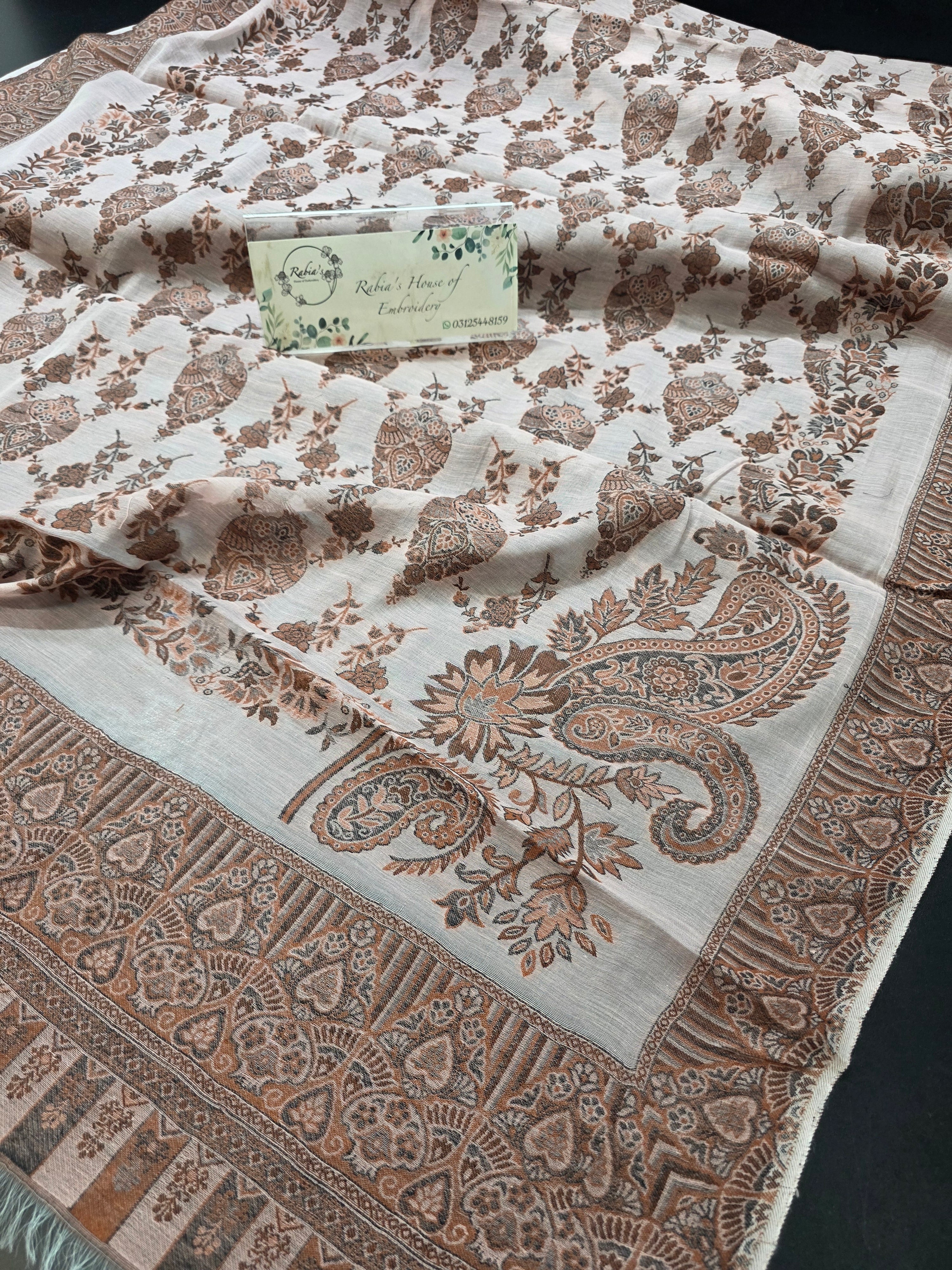 Handmade lawn kani shawl