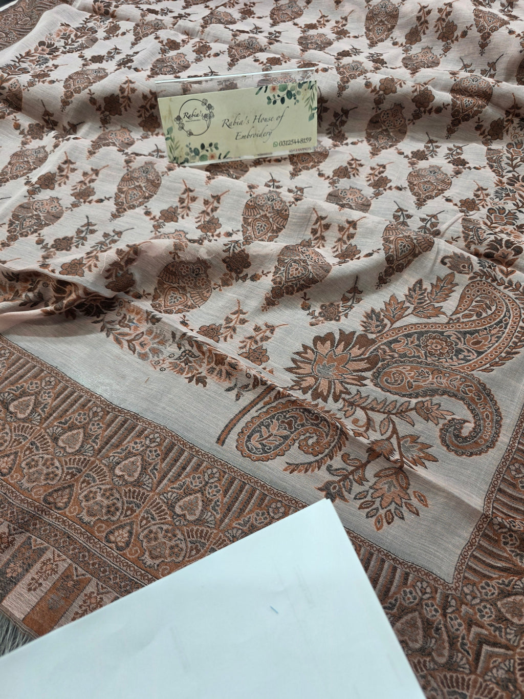 Handmade lawn kani shawl