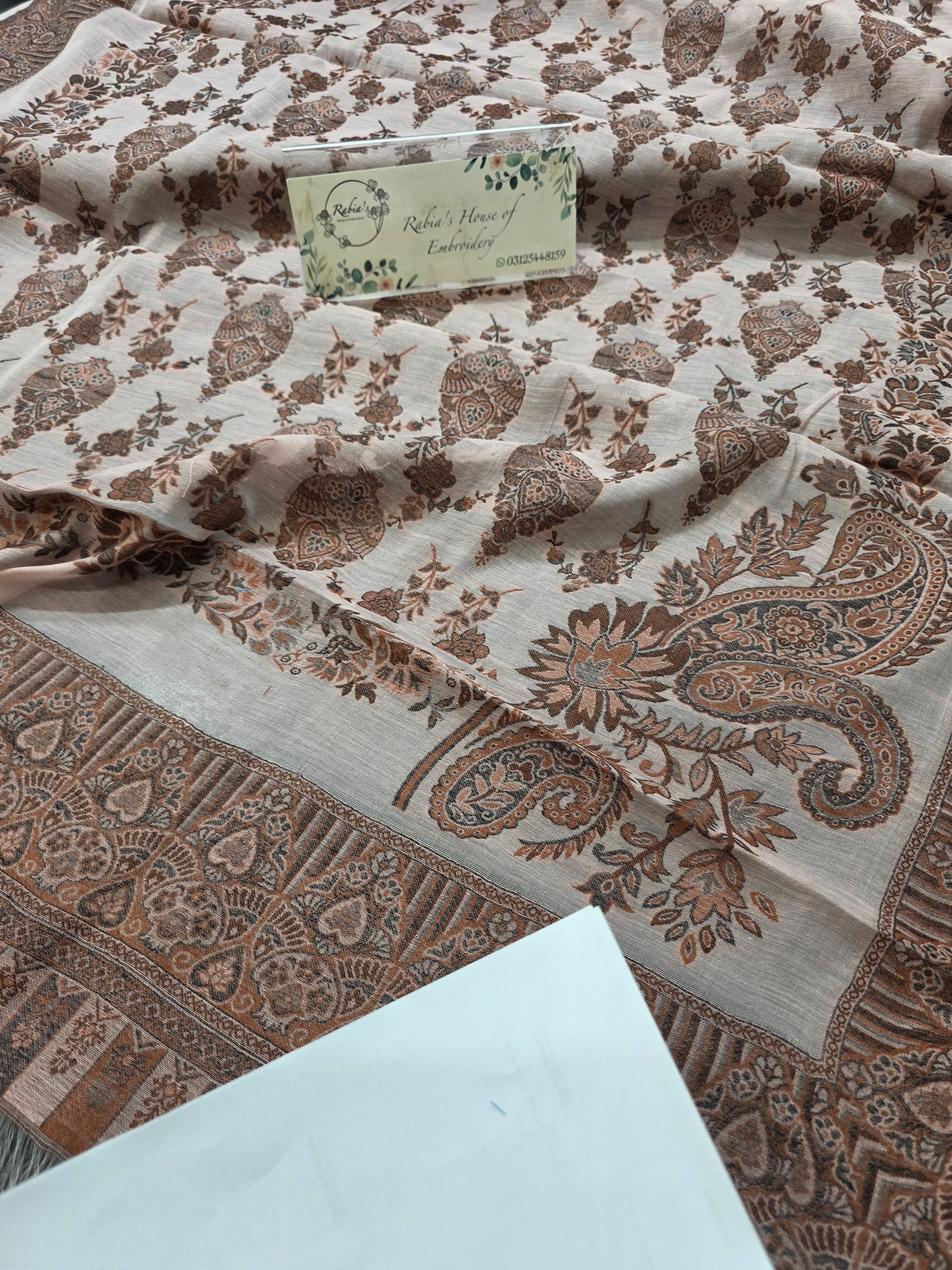 Handmade lawn kani shawl