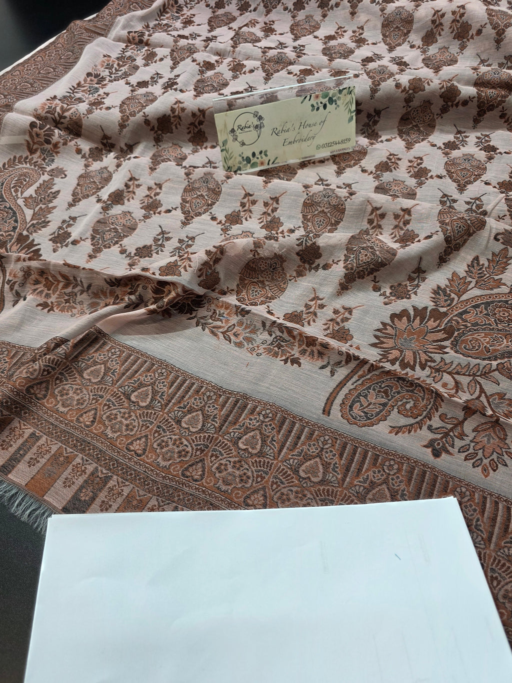 Handmade lawn kani shawl