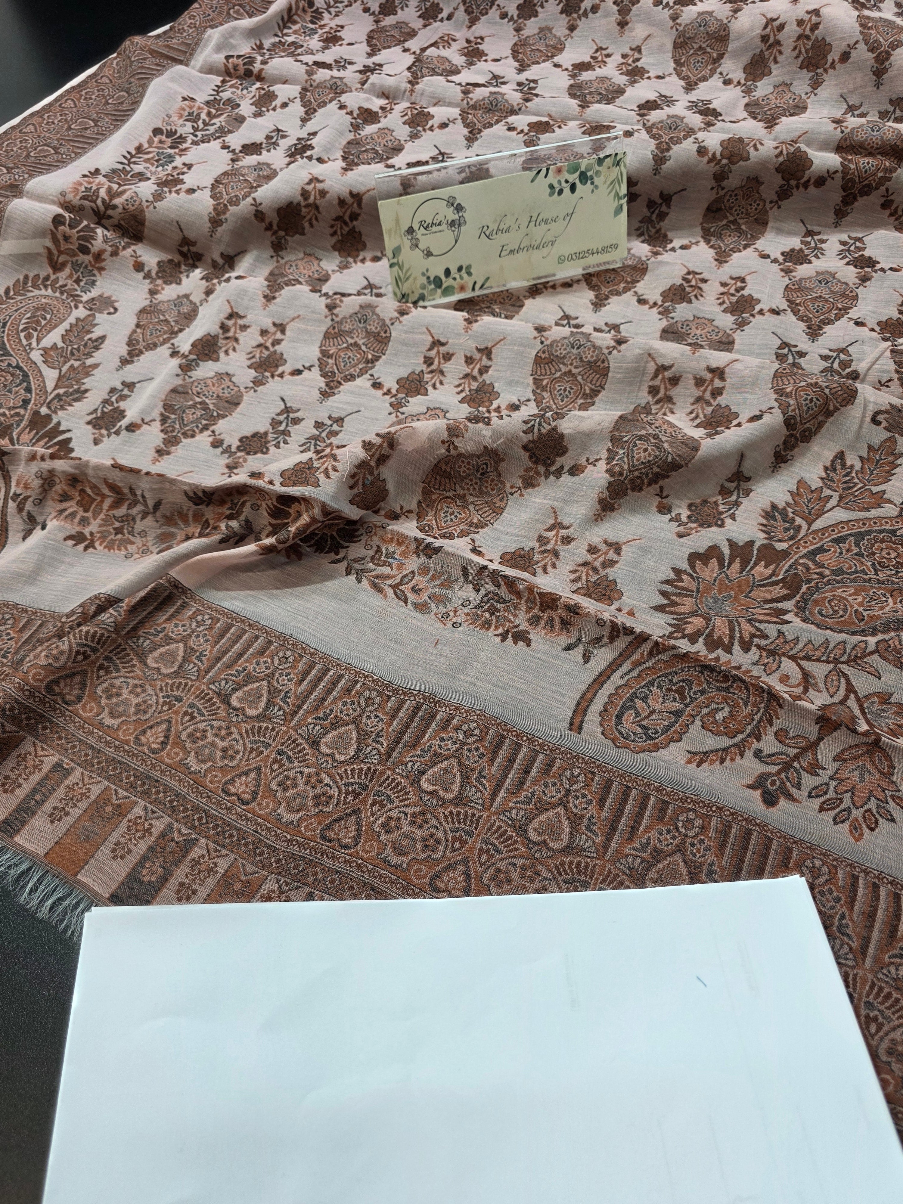 Handmade lawn kani shawl