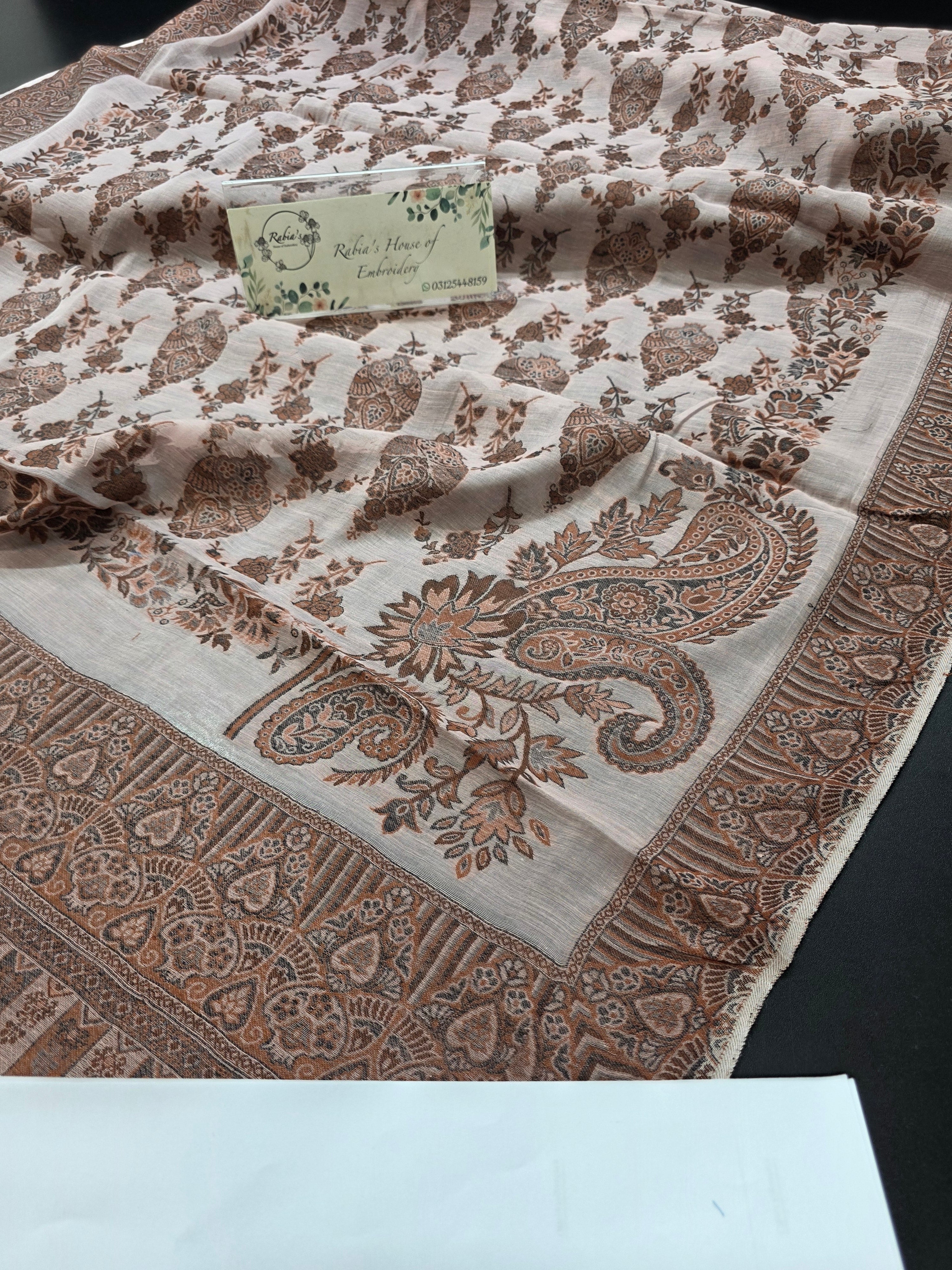 Handmade lawn kani shawl