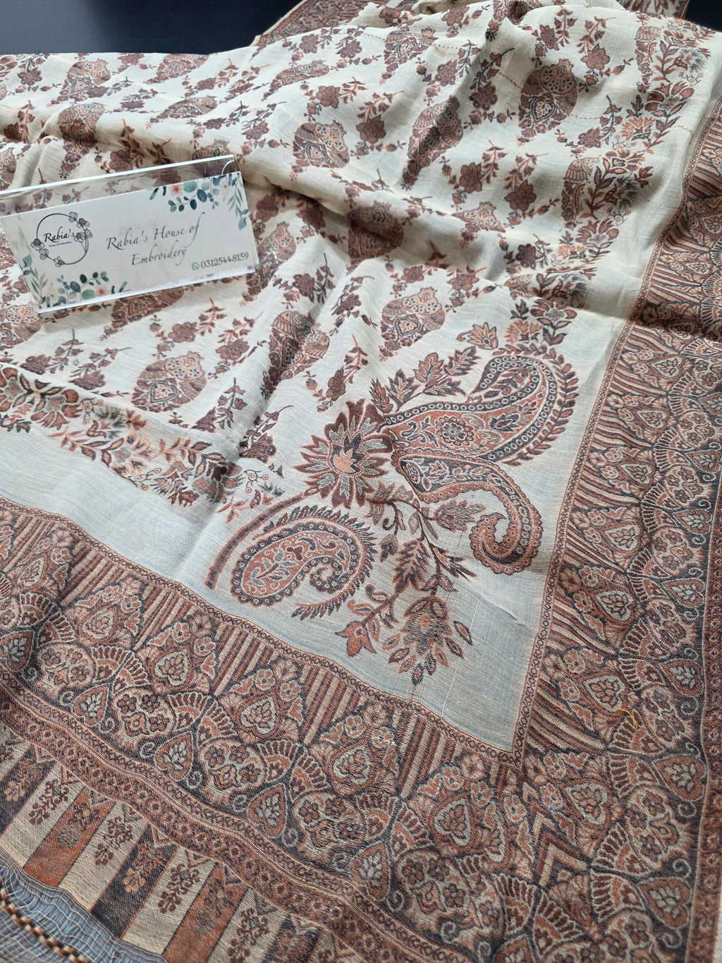 Handmade lawn kani shawl