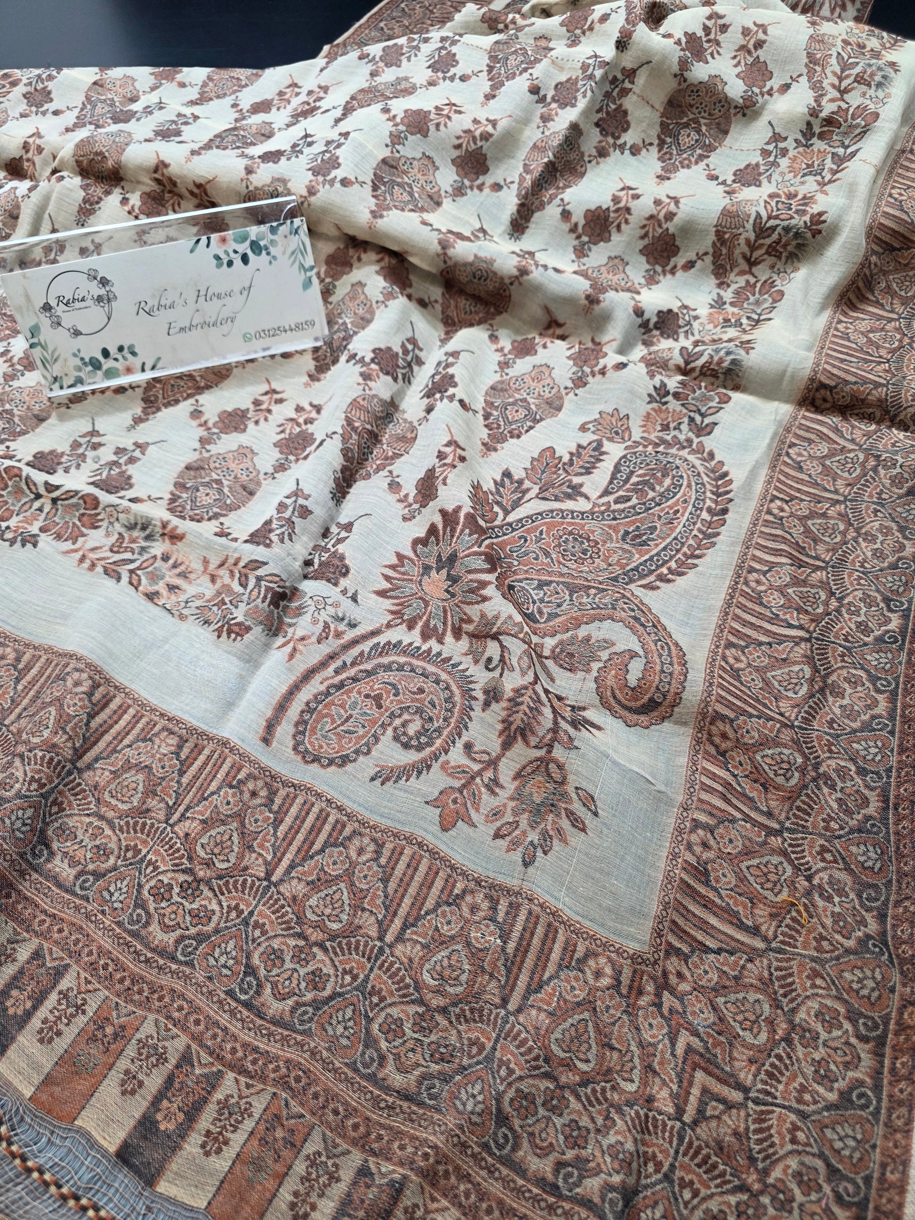 Handmade lawn kani shawl