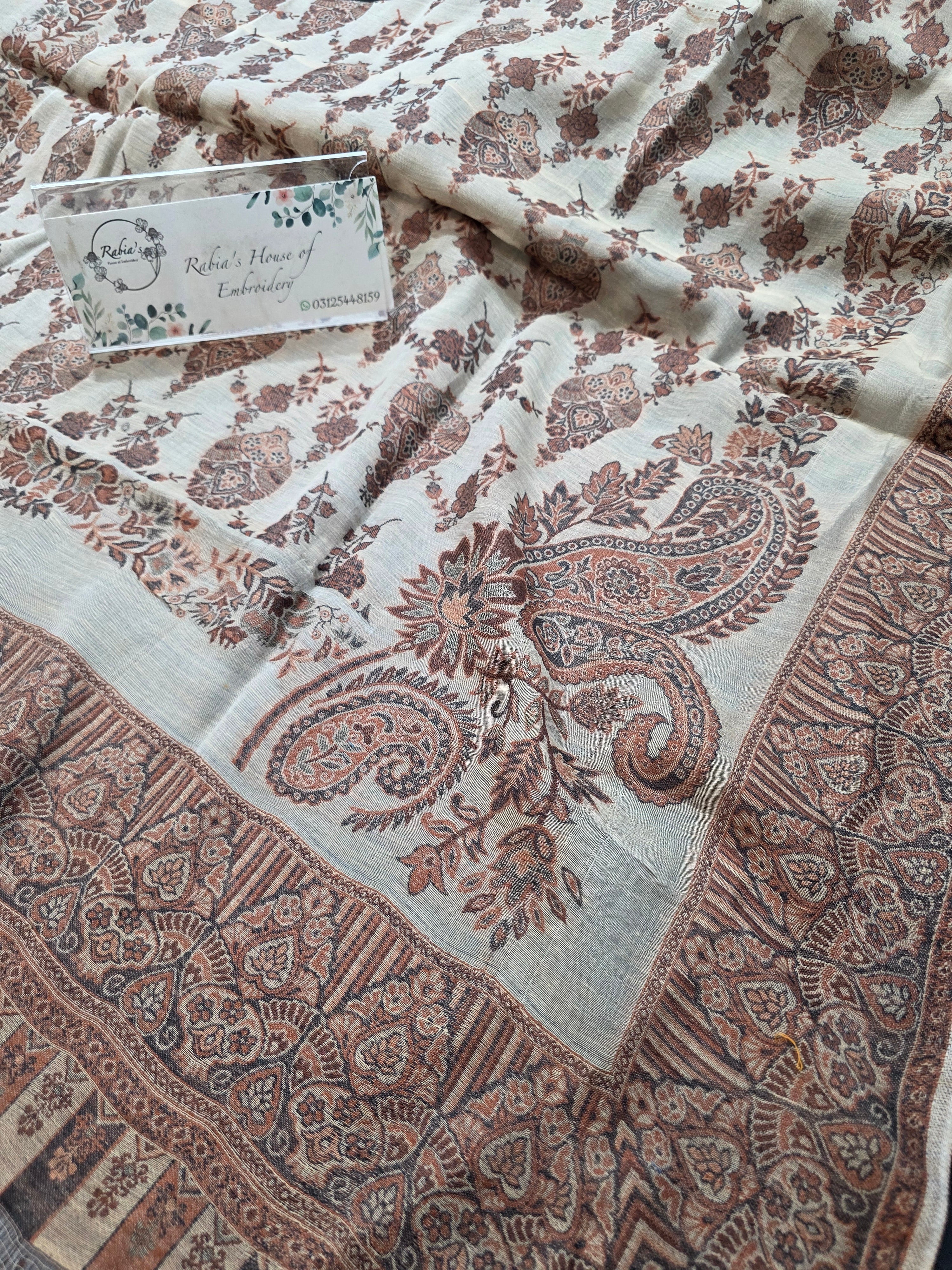 Handmade lawn kani shawl
