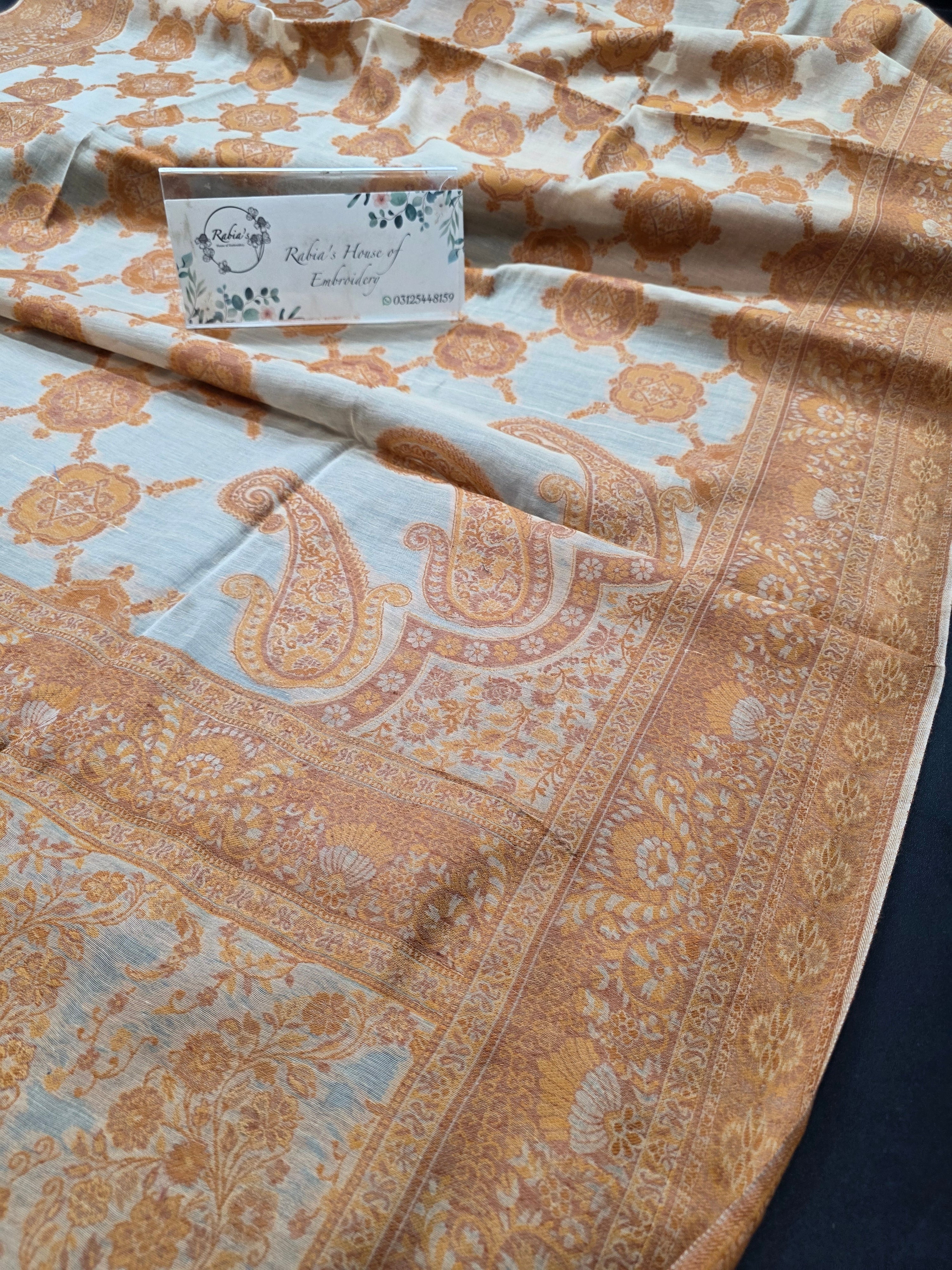 Handmade lawn kani shawl