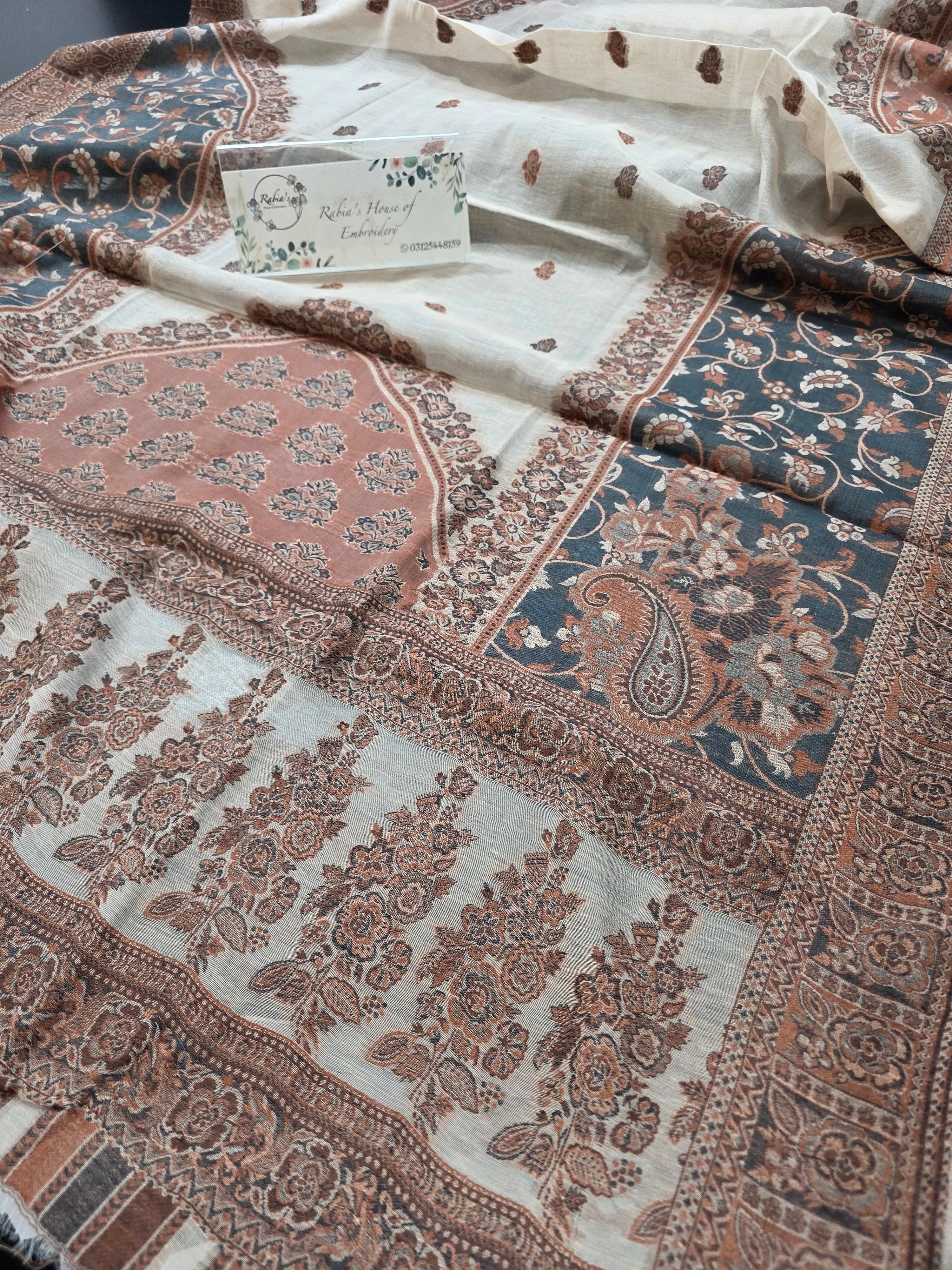 Handmade lawn kani shawl