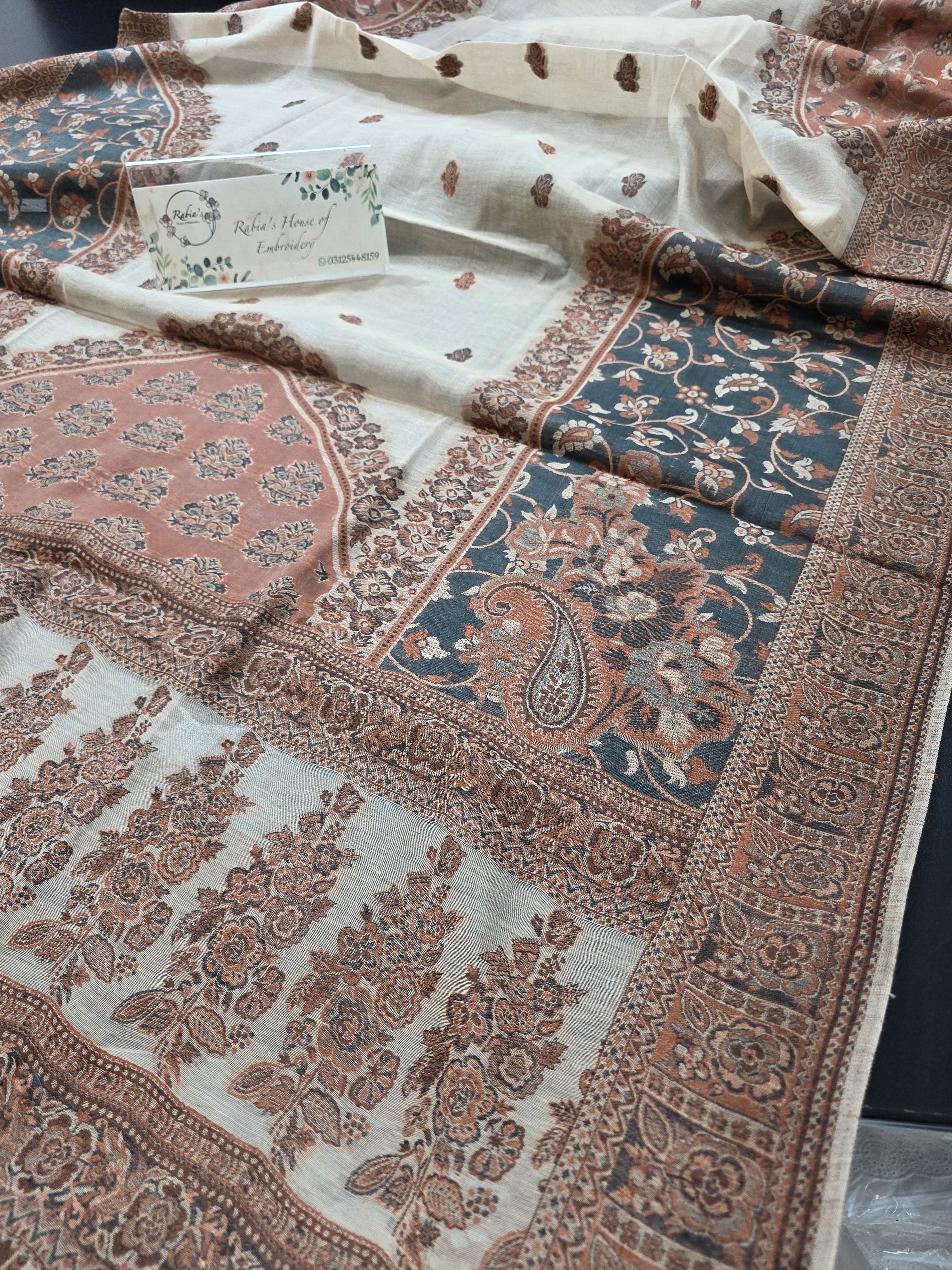 Handmade lawn kani shawl