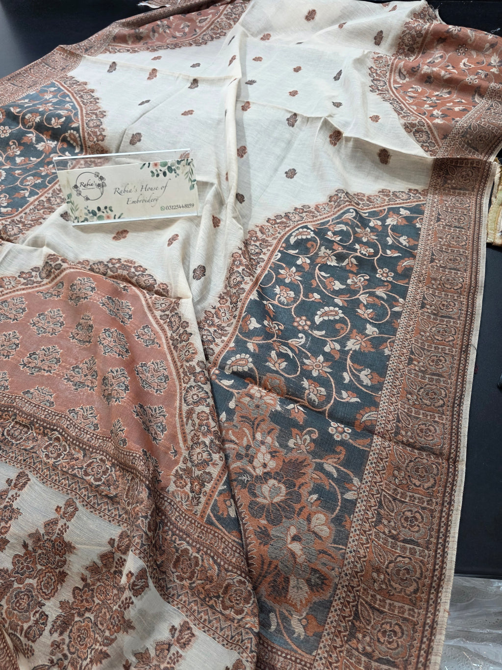 Handmade lawn kani shawl