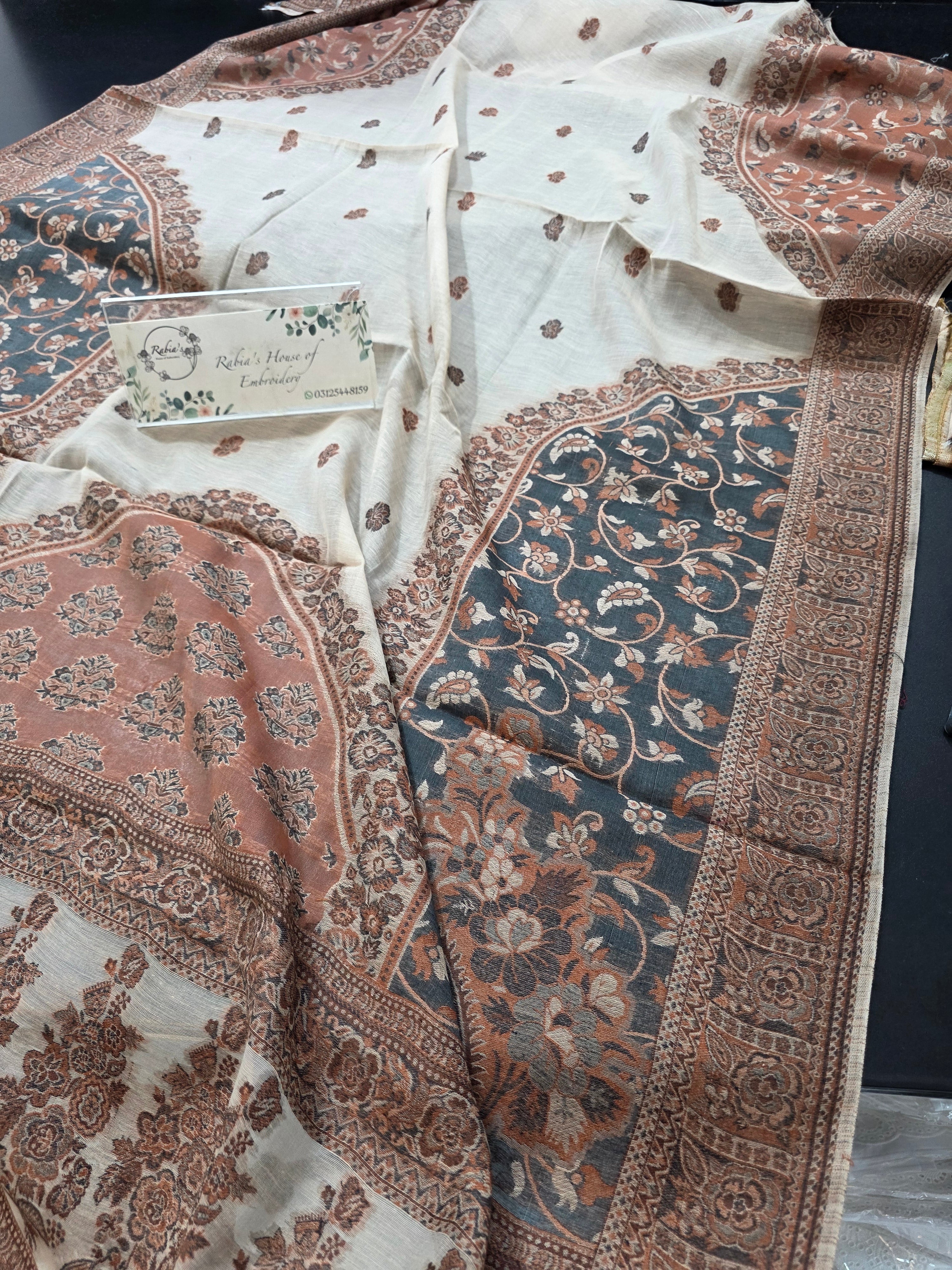 Handmade lawn kani shawl