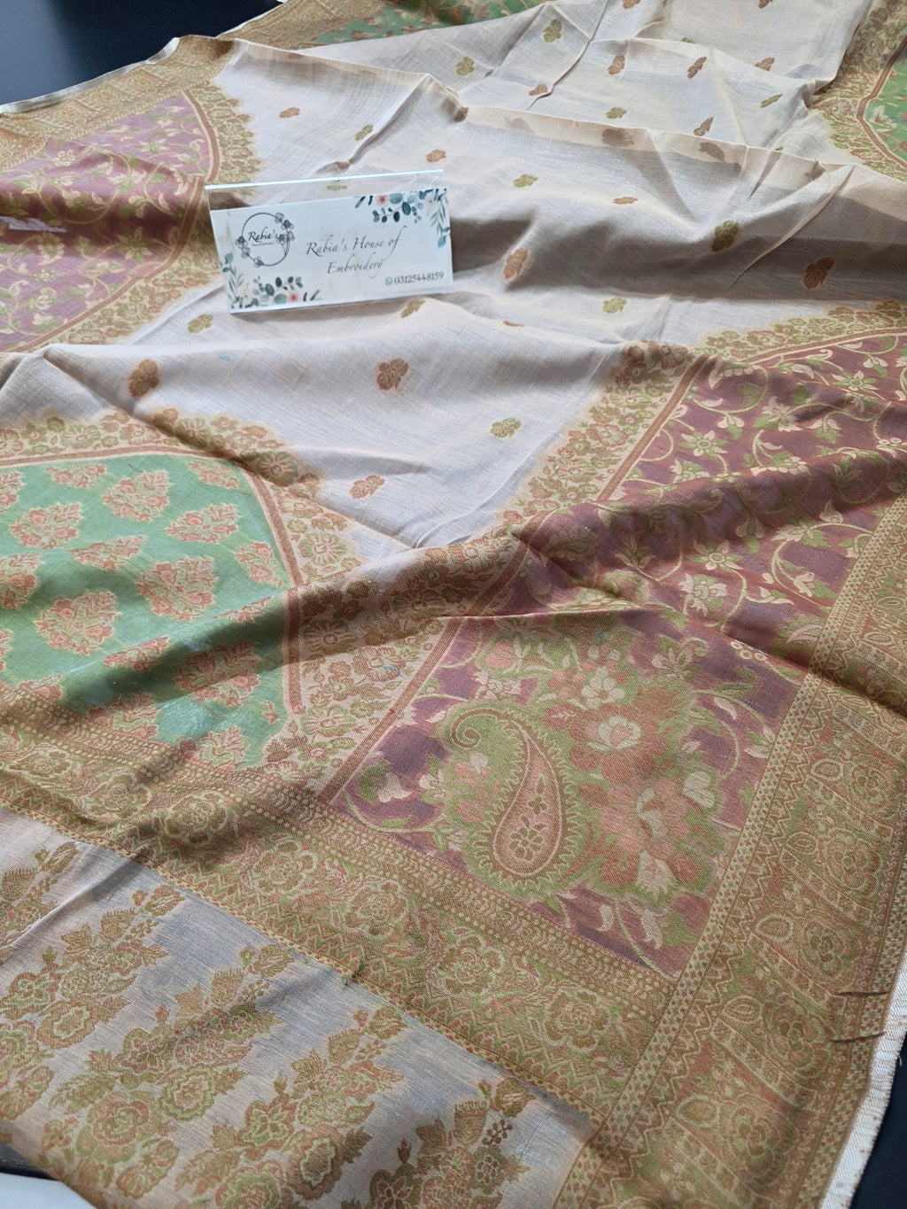 Handmade lawn kani shawl