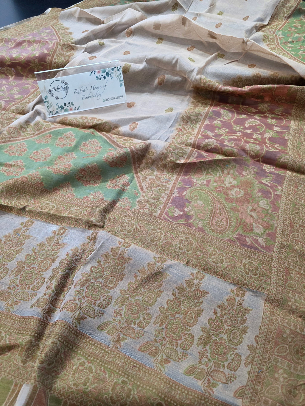 Handmade lawn kani shawl