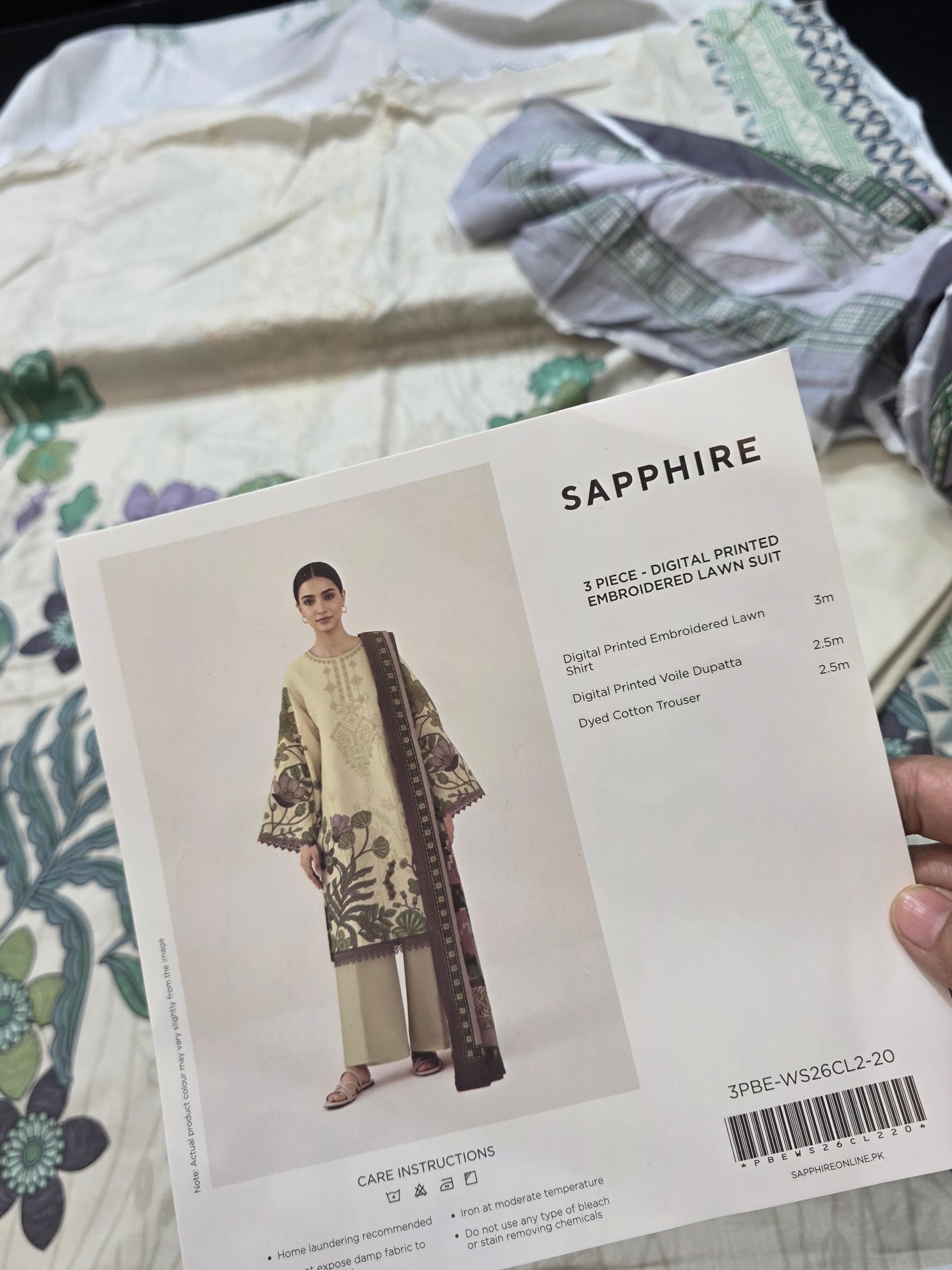 Sapphire embroidered