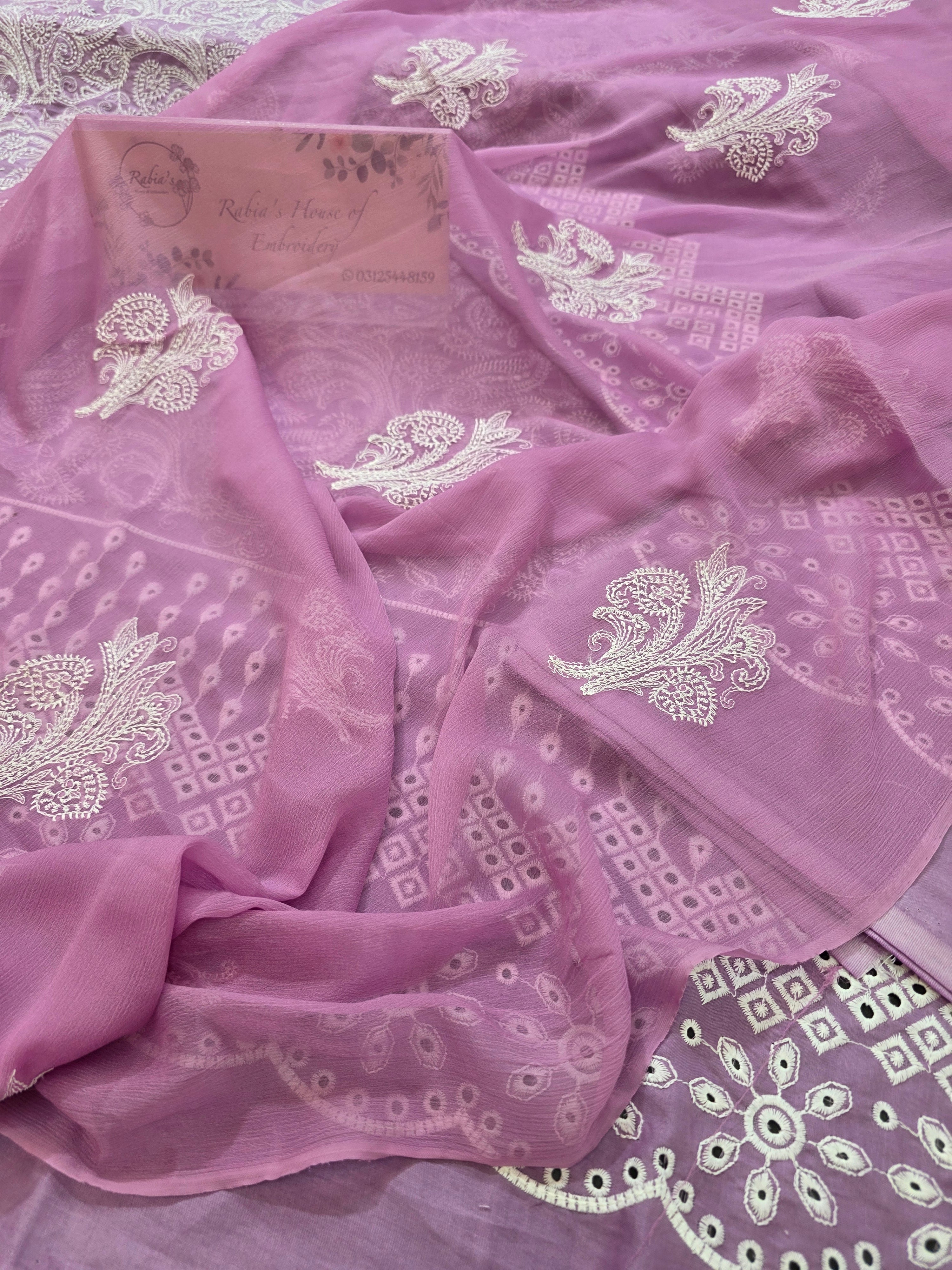 Lawn 4pc with chiffon duppatta