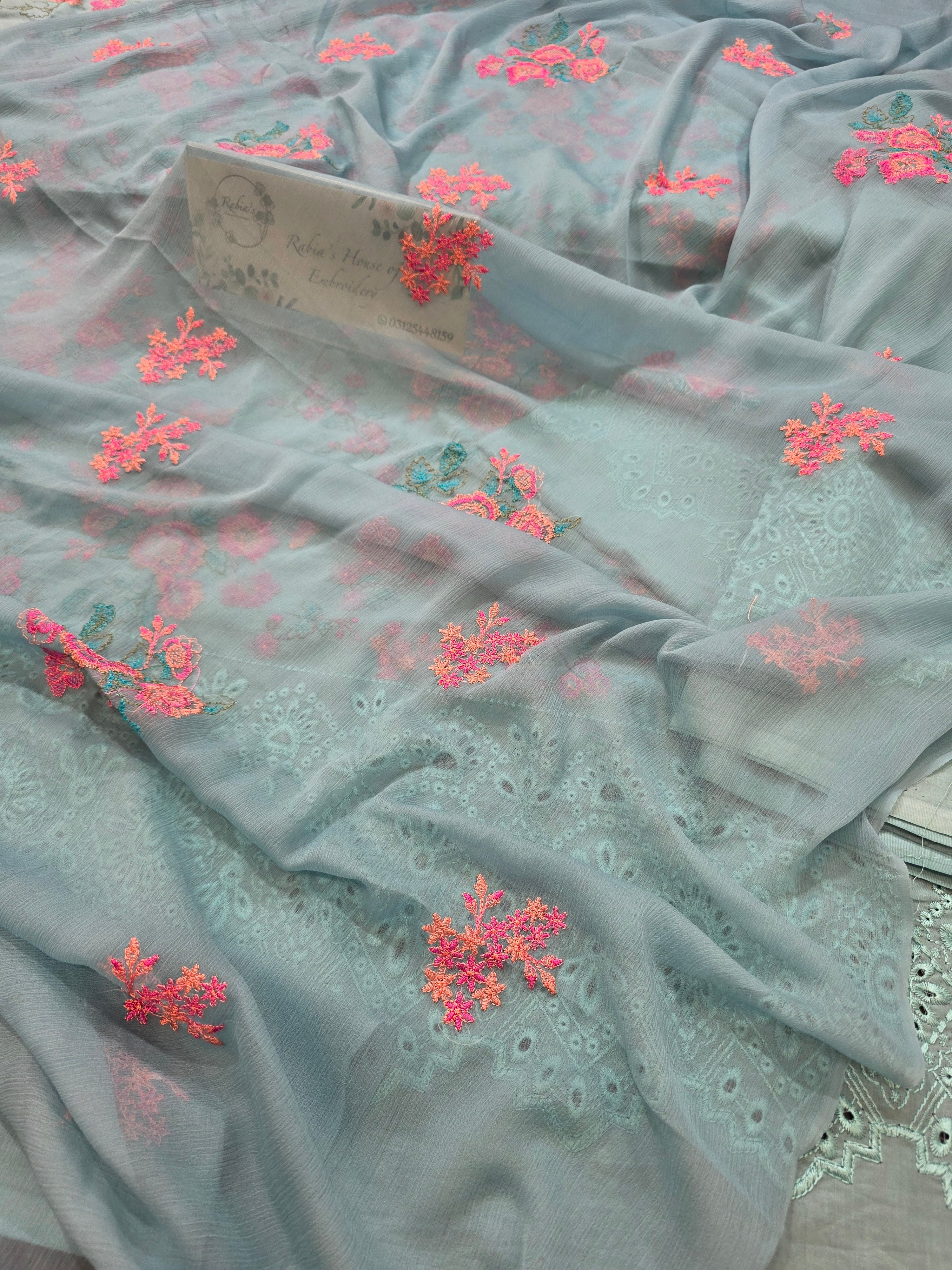 Lawn 4pc with chiffon duppatta