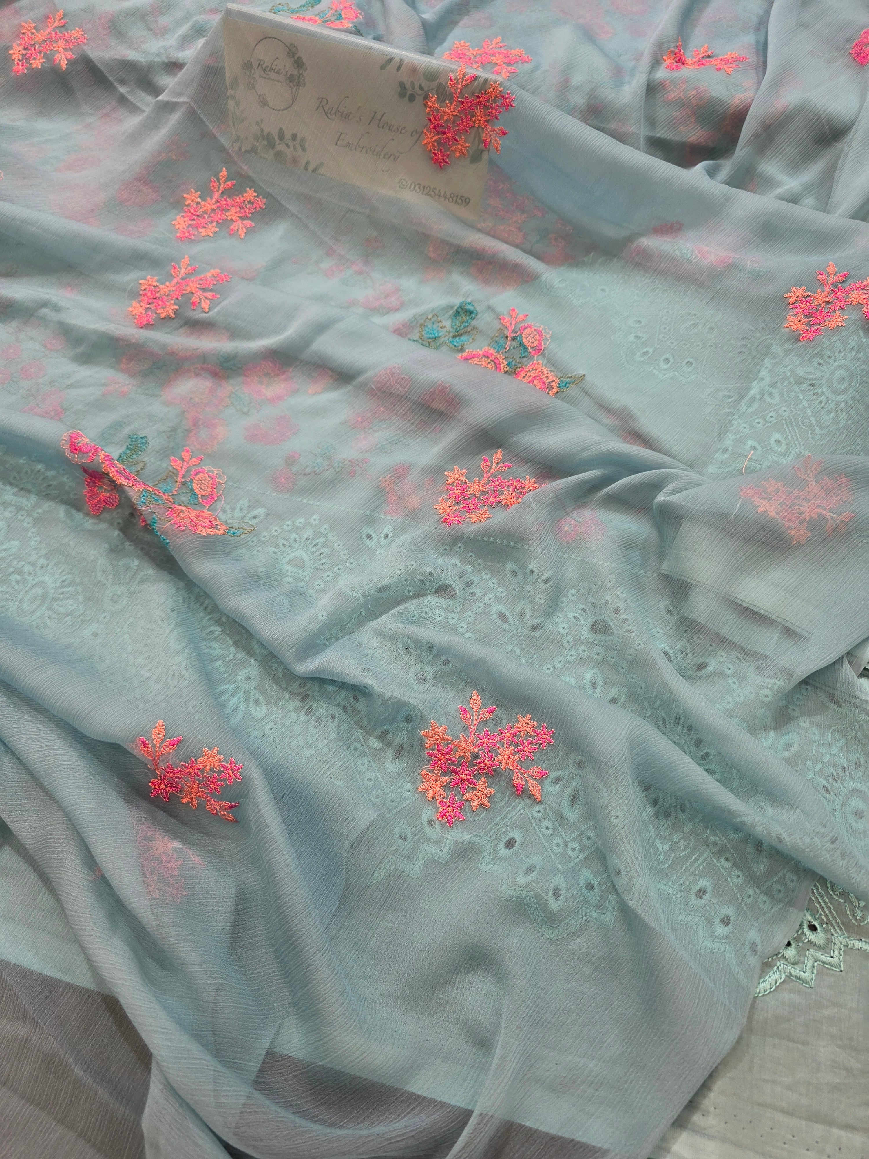 Lawn 4pc with chiffon duppatta