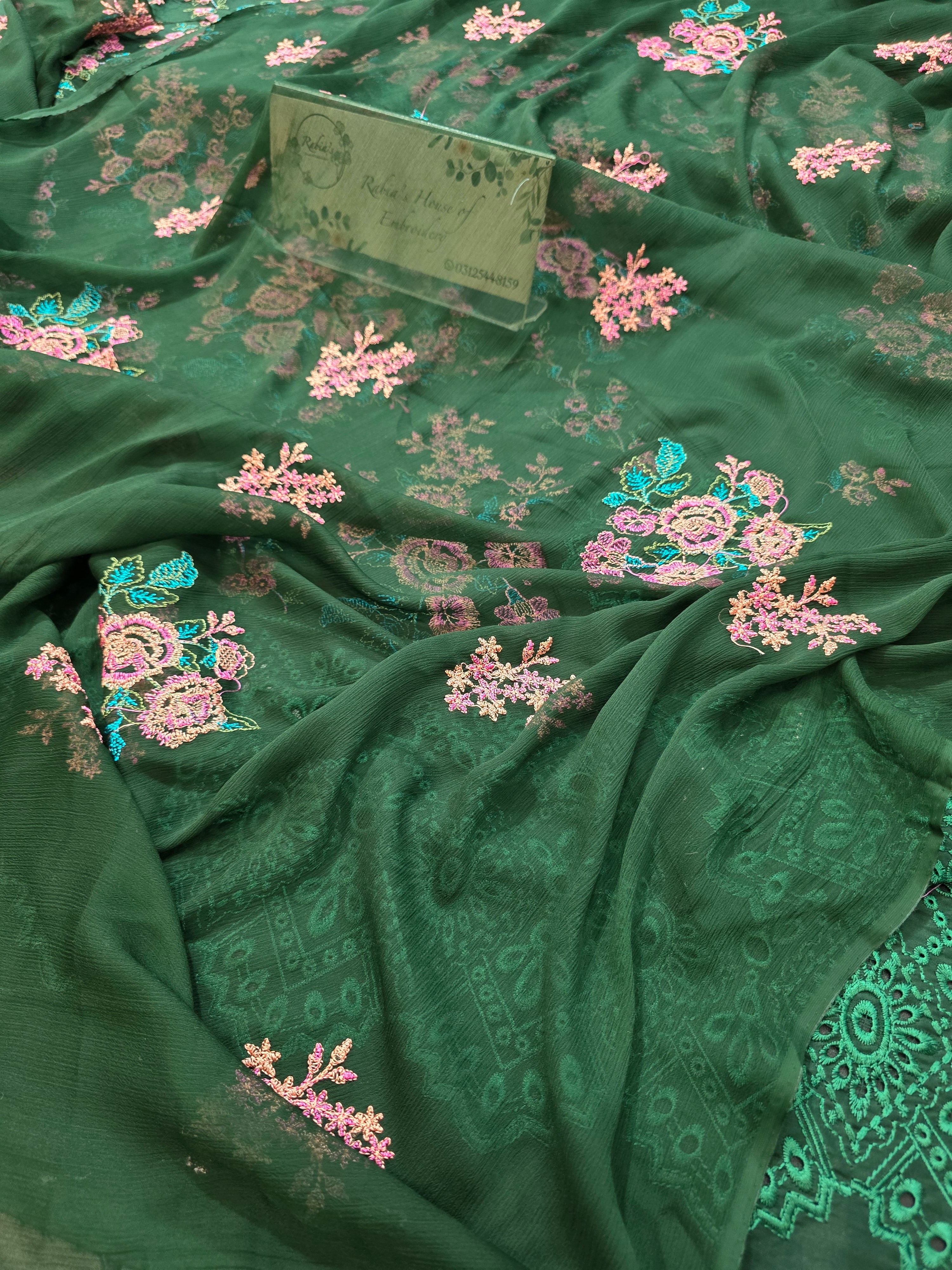 Lawn 4pc with chiffon duppatta