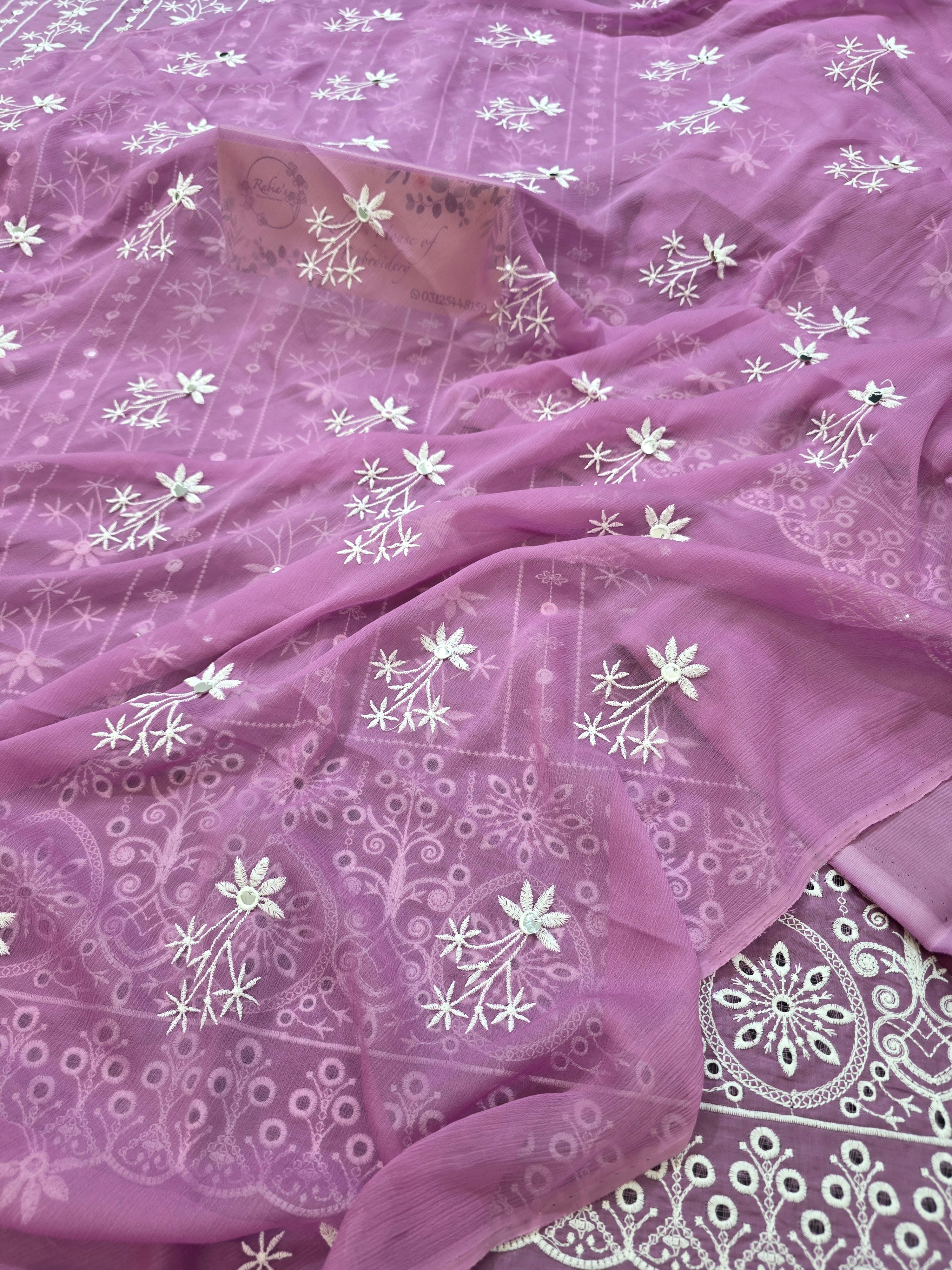 Lawn 4pc with chiffon duppatta